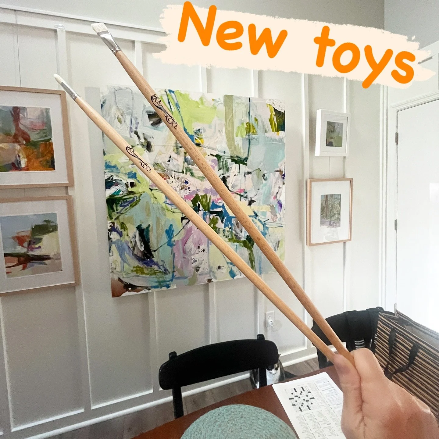 I bought myself a couple of new presents!! Just arrived from the UK&hellip; thanks @rosemarybrushes  for such prompt service!! Just in time to start another painting!! #abstractexpressionism #abstractpainting #abstractartist #rosemarybrushes
