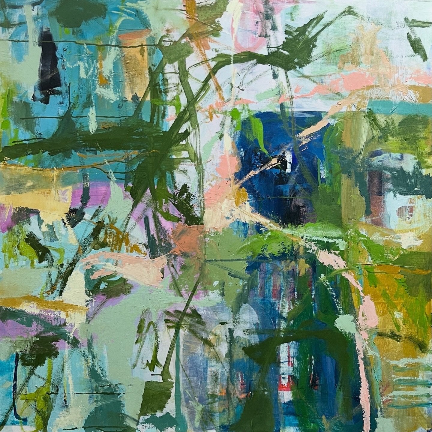 Currently on view at @haganfineart Hagan Fine Art Gallery #abstractpainting #abstractexpressionist #contemporaryartwork #contemporarypainting #walldecor