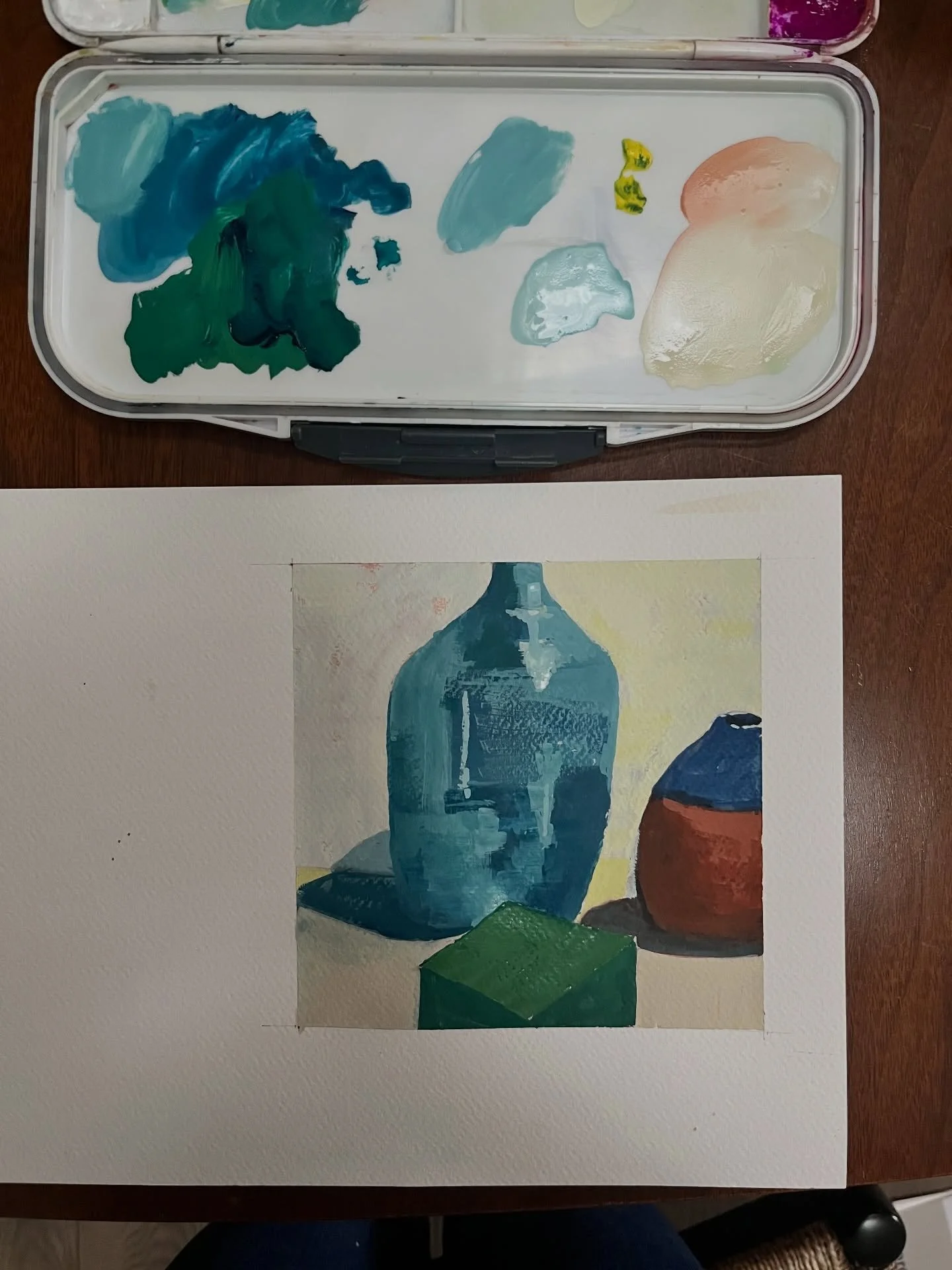 Last day of my Become a Creative Artist workshop is tomorrow. I will have everyone bring together all the basic elements that make a painting. Drawing, color basics, and composition.. I&rsquo;m excited to see what they all come up with. #artworkshop 