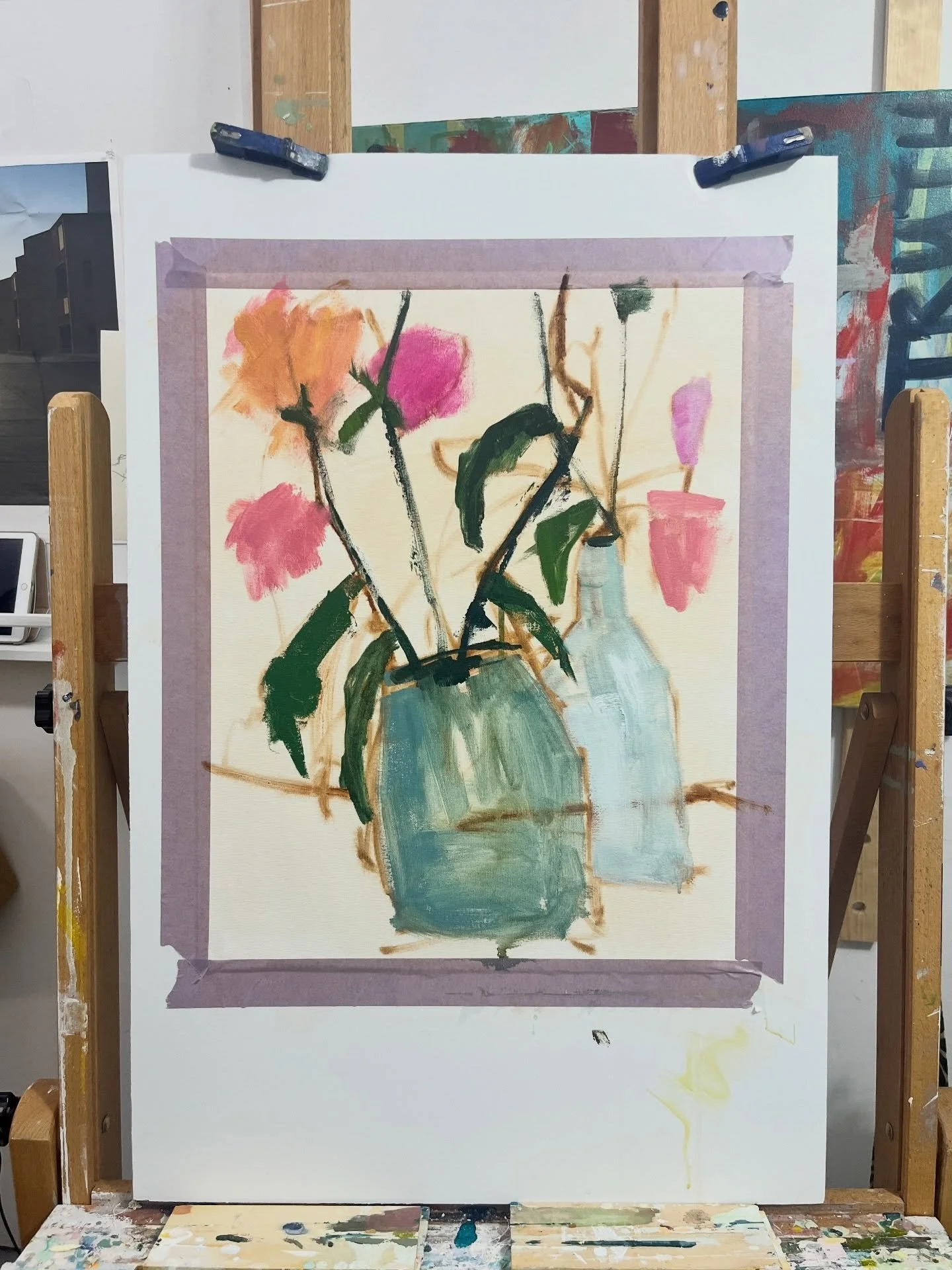 Back to my easel with another still life.. #abstractartwork #abstractpainting #abstractexpressionism #contemporaryart #contemporaryartist