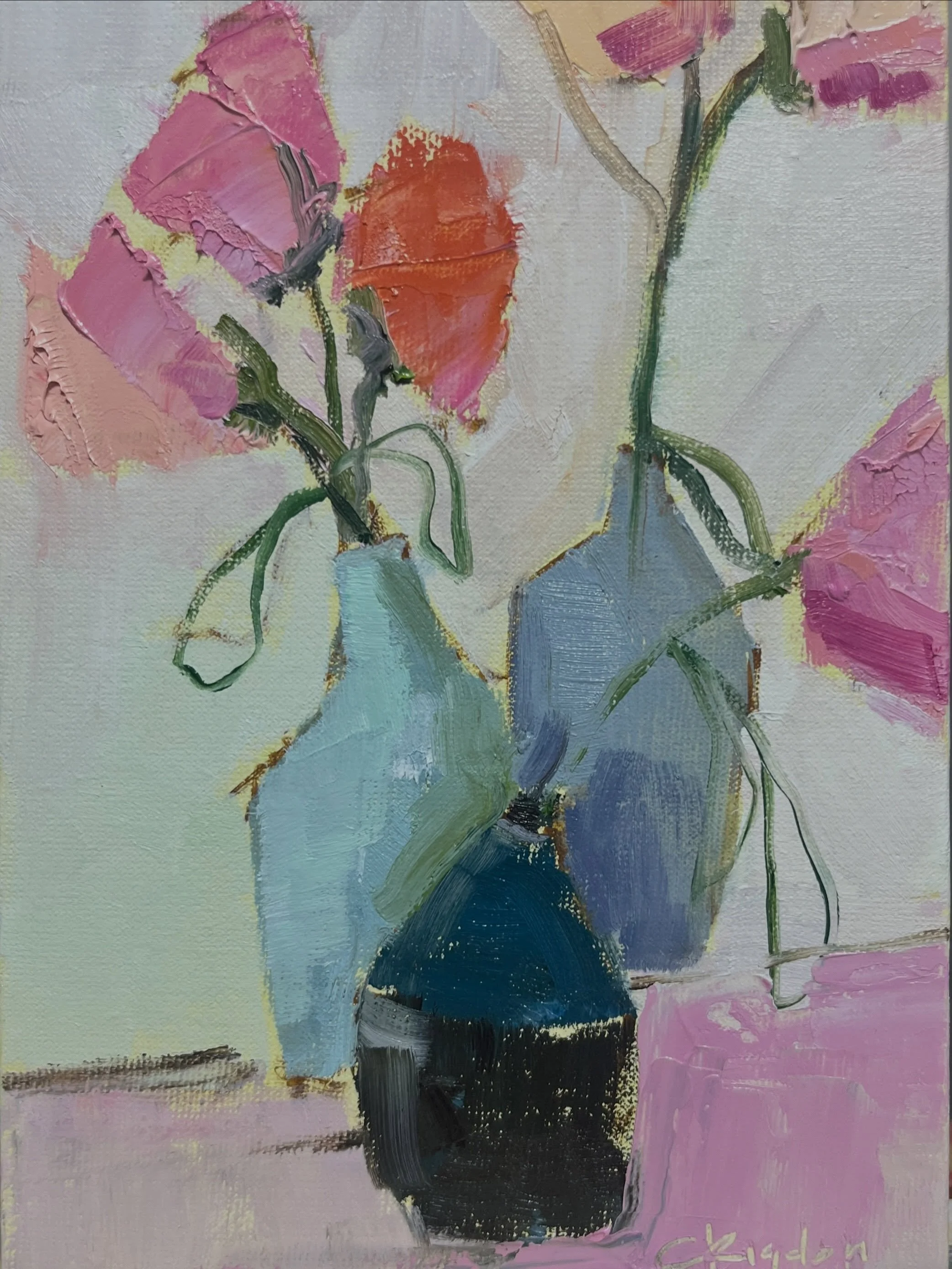 Stop by PostHouse tonight to checkout the sweetest small works! Mine here are Petal Power 1&amp;2 #abstractartwork #abstractflowers #abstractexpressionism #contemporaryart #contemporaryartist