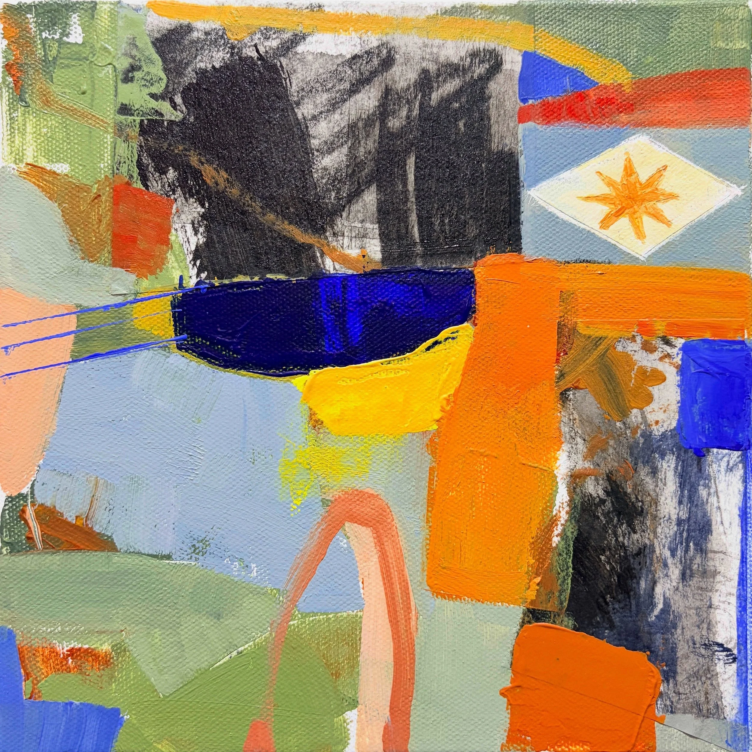 Trying out a memory painting after our trip to Spain &hellip; 8x8 mixed media #abstractart #abstractexpressionism #abstractpainting #contemporaryart #mixedmediacollage