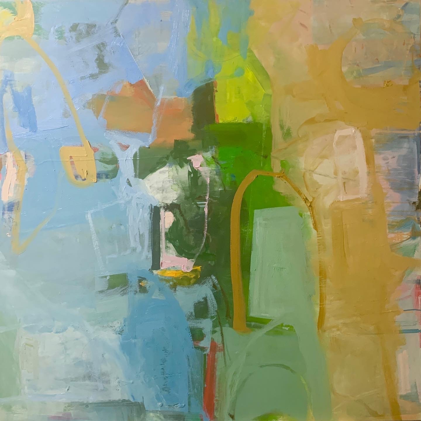 Last Stop Bangor Maine
40x40 Oil and Coldwax on cradled wood
$4000