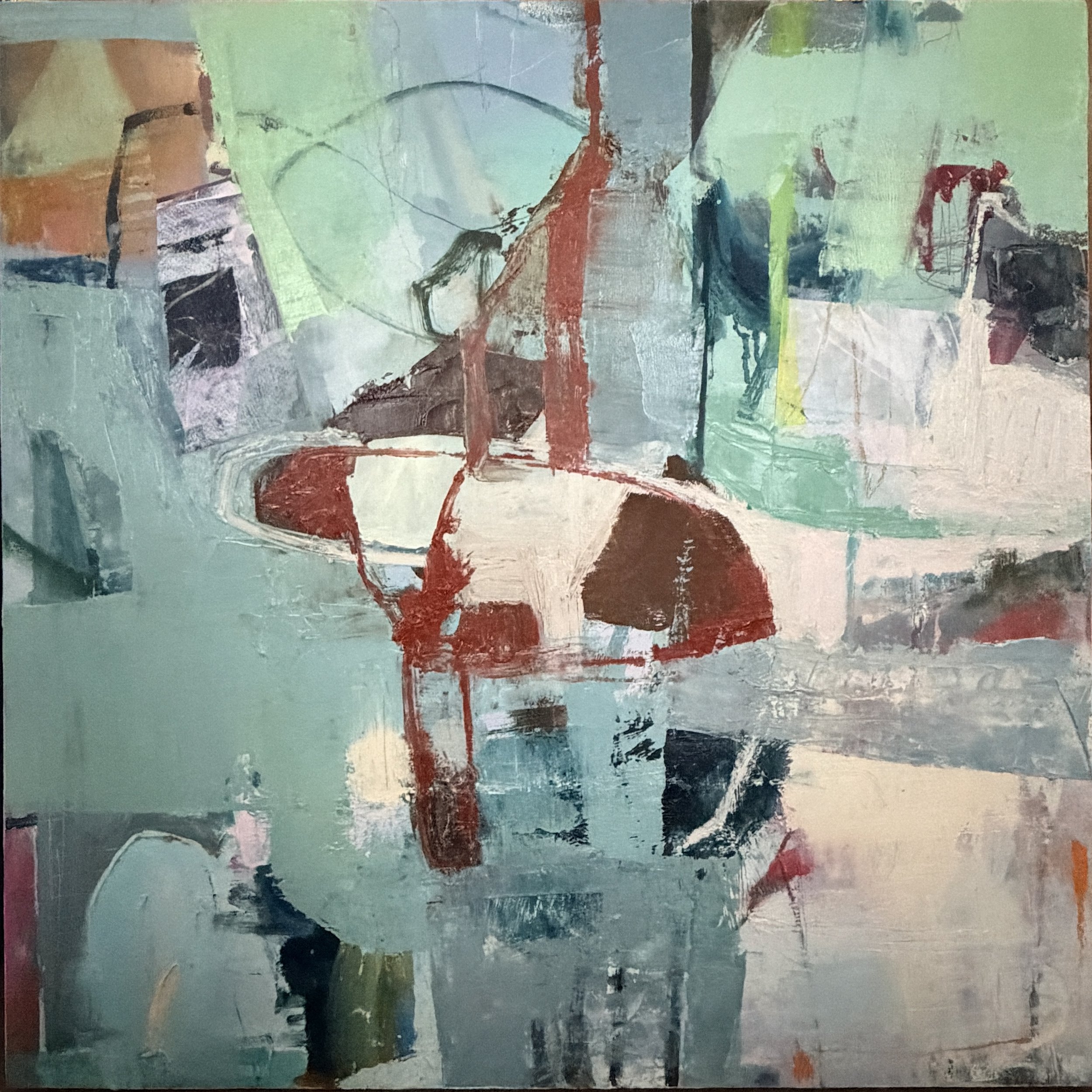 Shadows in the Rain 24x24 mixed media collage on wood unframed
$2200
Available