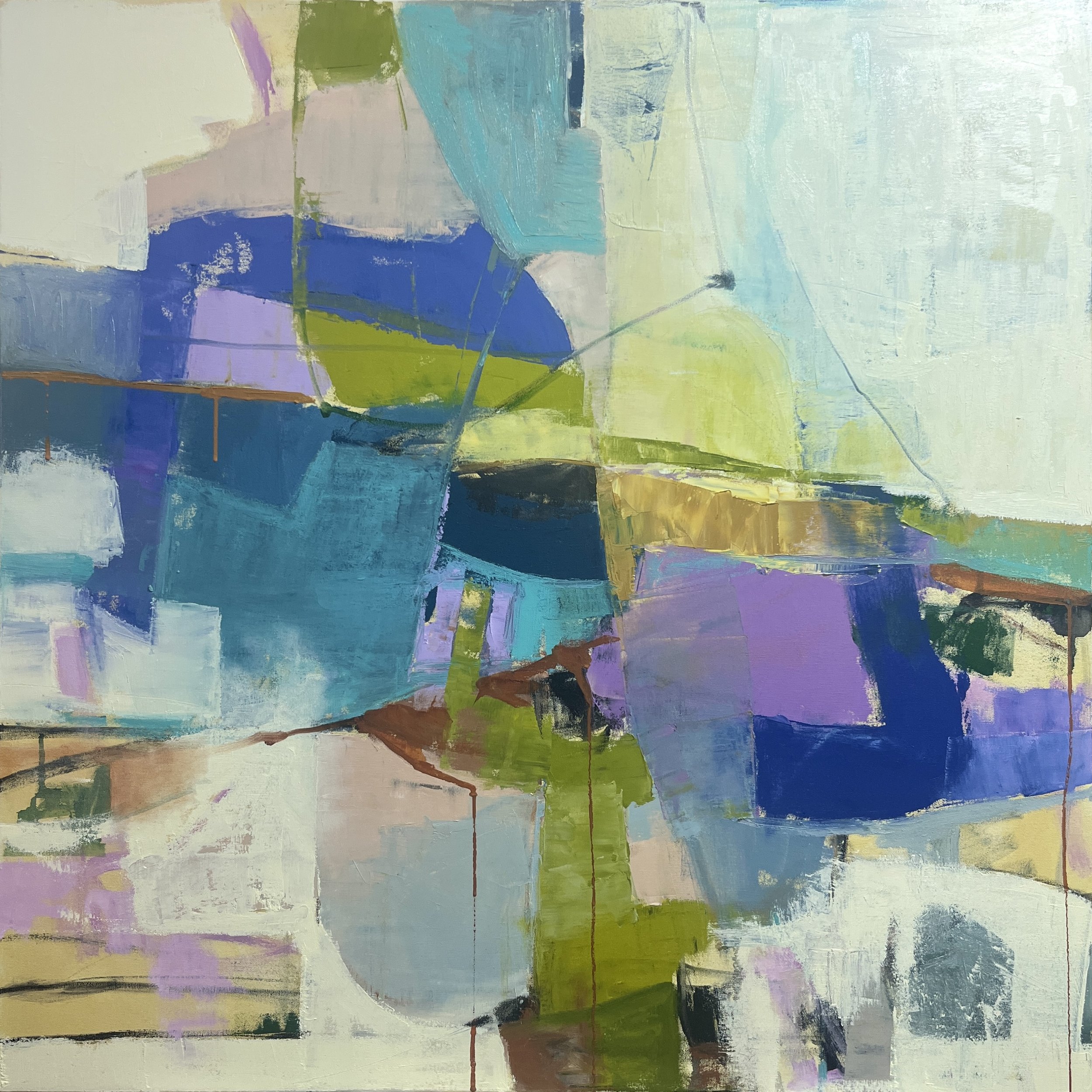 Love Who You Love 36x36 oil, charcoal, crayon, oil sticks on canvas