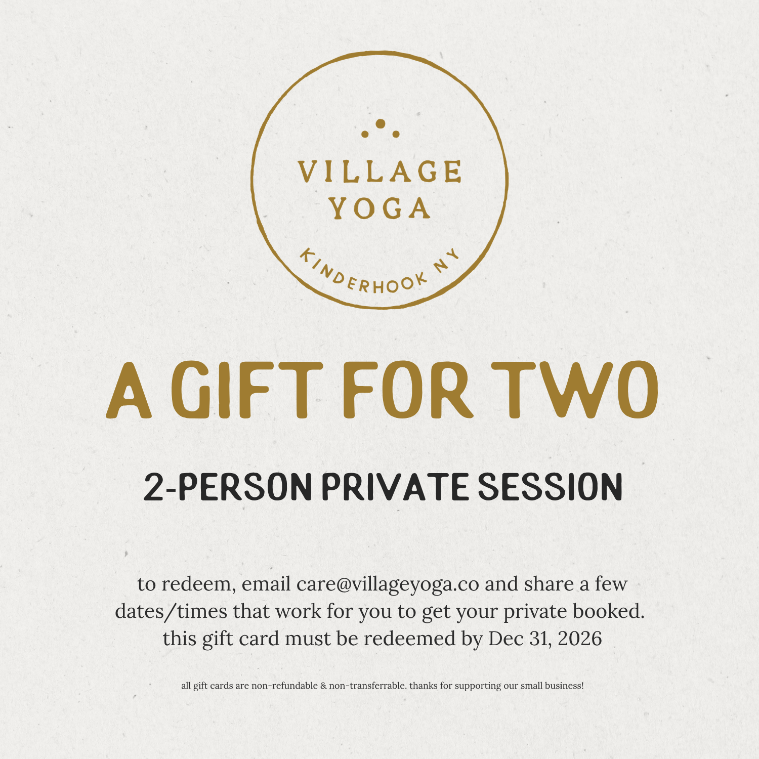 2-Person Private Session with a Village Yoga Teacher (available: Bobbie or Patrick)