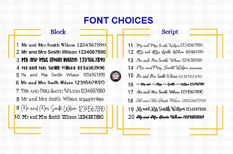 Font Choices - Cutting Edge Lazer