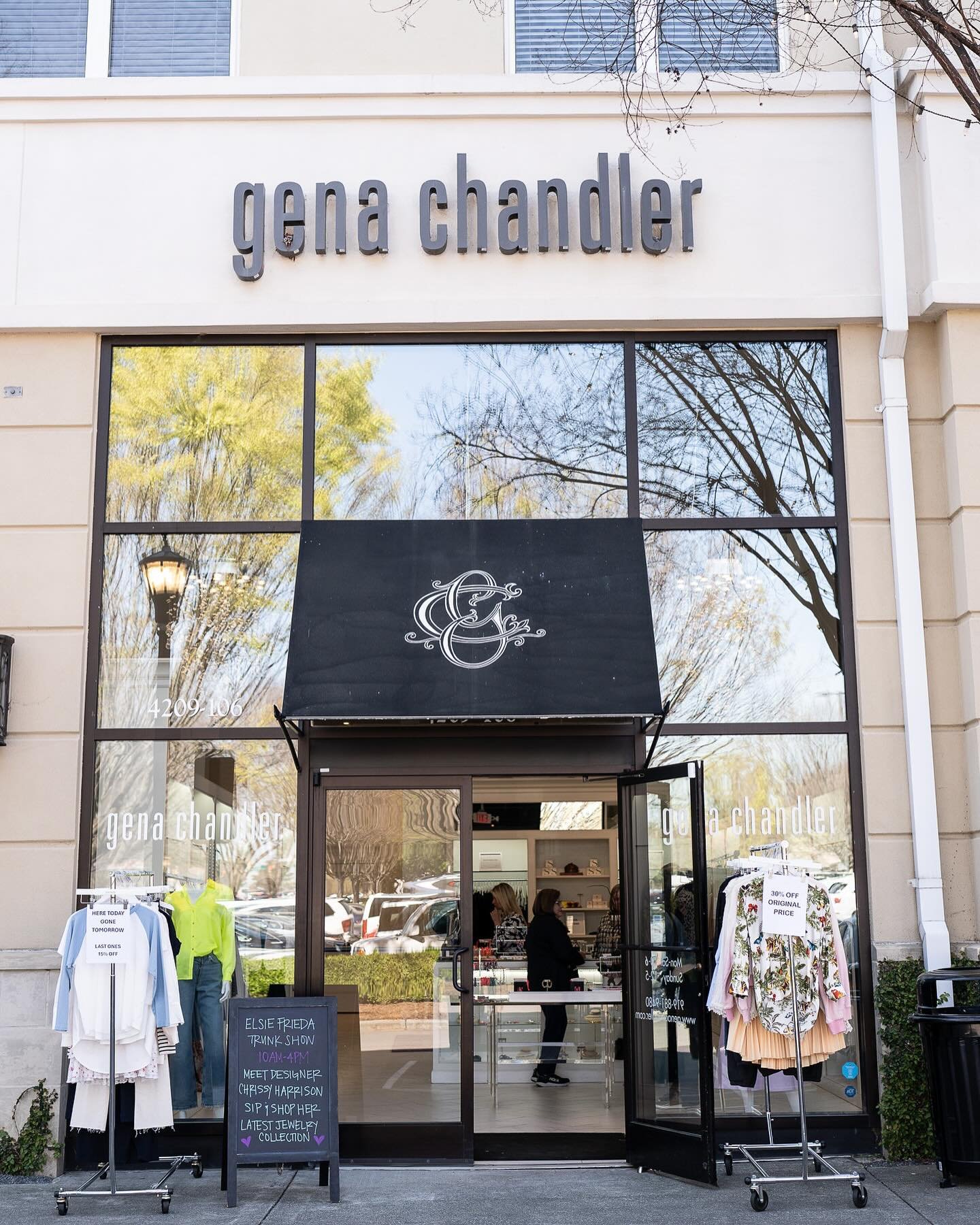 Cheers to 1 year! 🎉 Join Ashley and Natalie as they celebrate their one year anniversary with @genachandler this week! Enjoy special surprises, discounts, sweet treats and champagne on Thursday from 3pm to 7pm and Friday from 12pm to 4pm! 💜 #shopLo