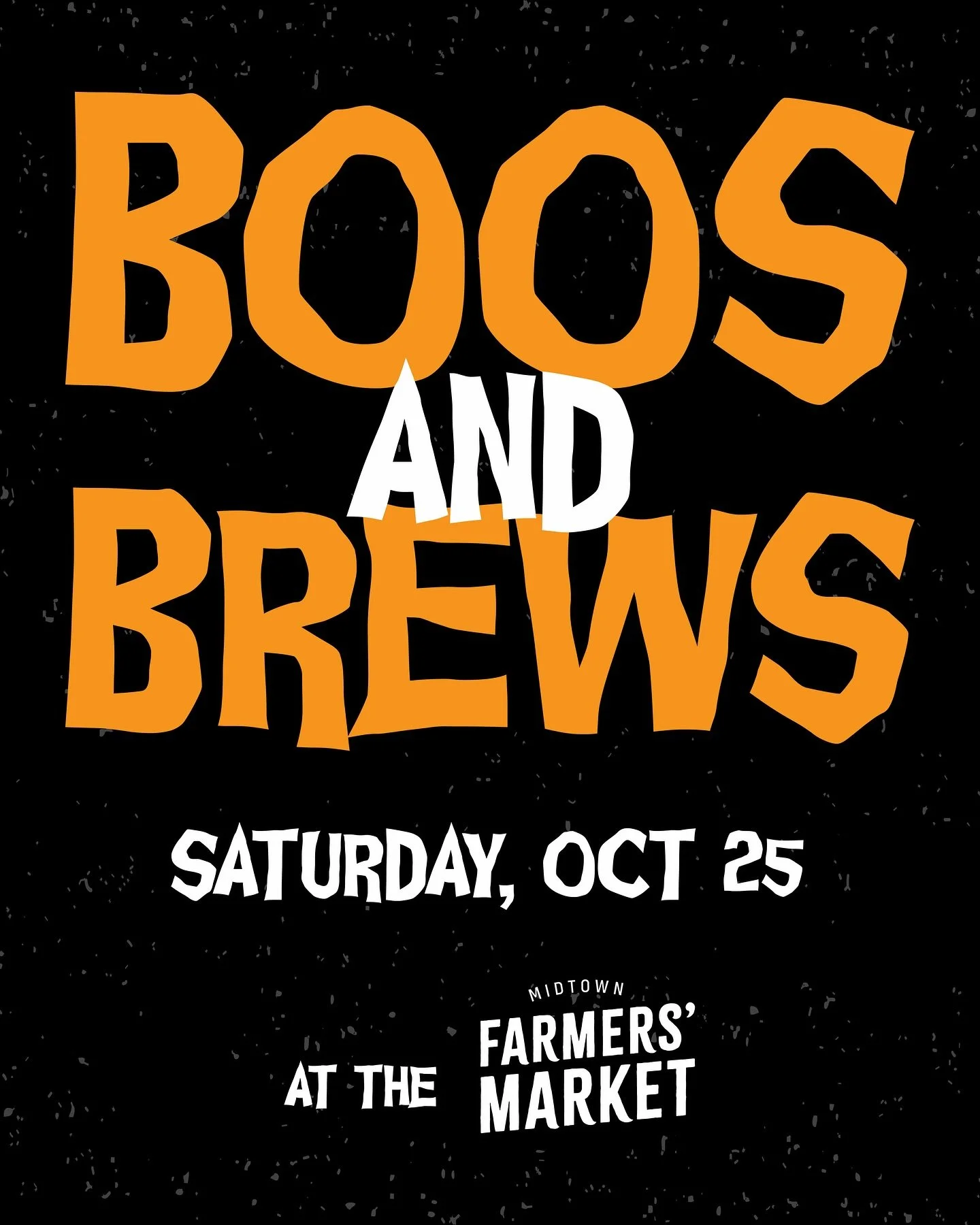 🎃👻 Boos &amp; Brews is back at the Midtown Farmers&rsquo; Market!

🍎 30+ Vendors 

🍺 Craft beer tastings featuring local breweries

🎃 Pumpkin decorating (pumpkins donated by @robsfreshproduce)

🎶 Live music with Mary Selvidge

🎭 Costume parade