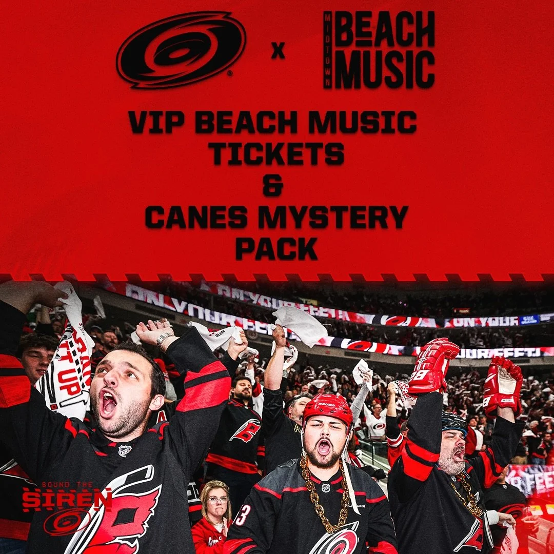 Win big with the Canes!

Enter for a chance to win 2 VIP Beach Music tickets + a team-signed stick, Canes hat, and hoodie. 🏒🏖️

To enter, follow @visitnorthhills + enter through the link in bio!