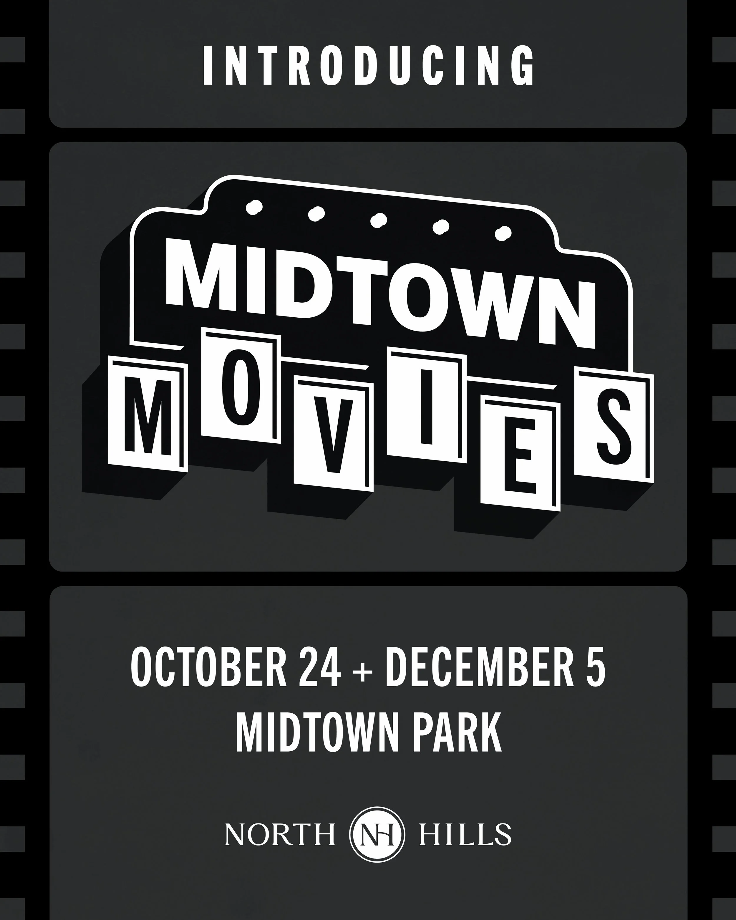 Movie nights are coming to Midtown Park! 🎬✨

Save the dates for two themed evenings under the stars:

🎃 October 24 &mdash; featuring a Halloween movie
 🎄 December 5 &mdash; featuring a holiday movie

What movie would you love to see on the big scr
