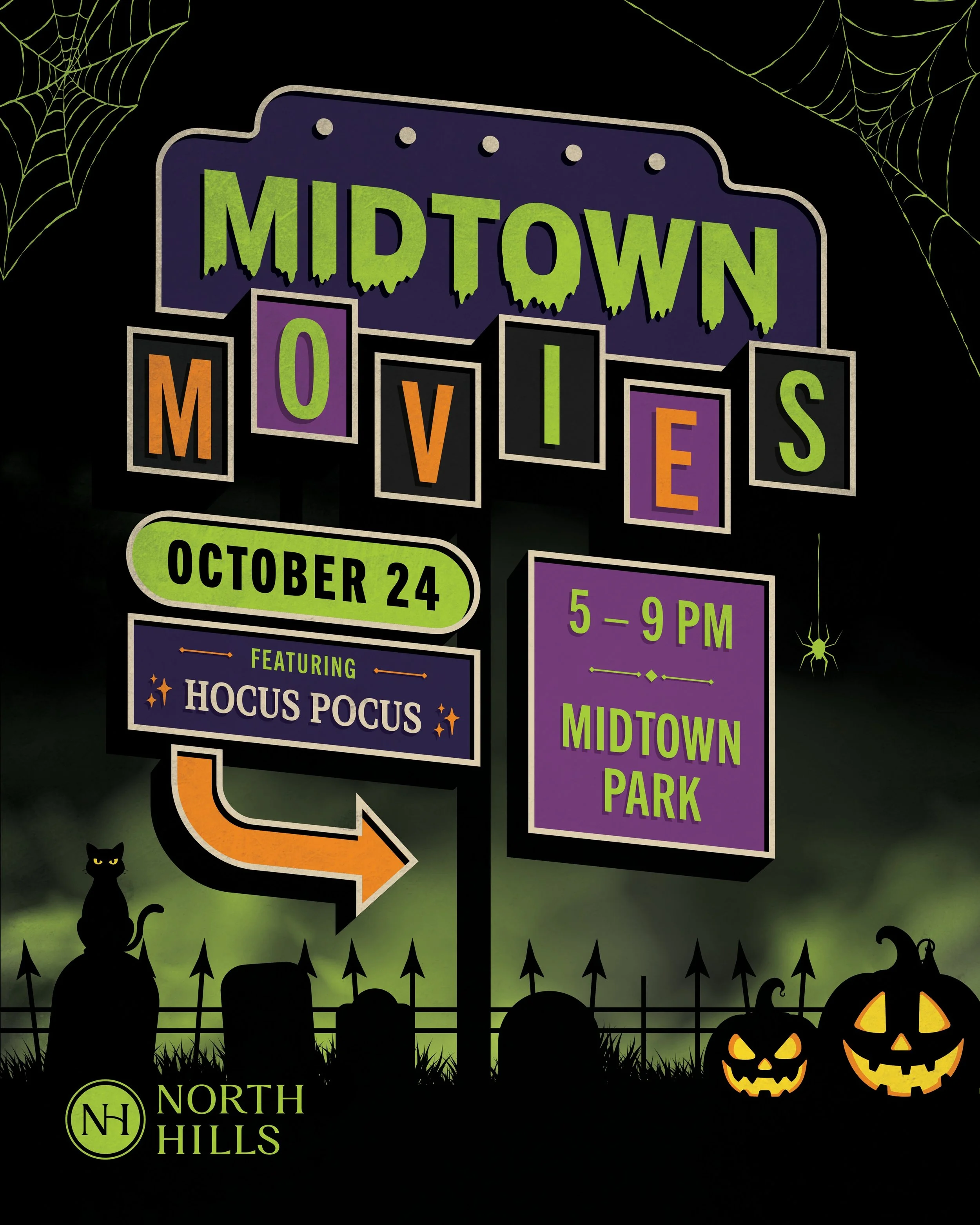 Midtown Movies: Fall Edition is coming to Midtown Park! 🎬🎃

Join us Saturday, October 24 for a showing of Hocus Pocus under the stars, presented by Mental Health America.

Before the movie, enjoy a short film showing of Transylvania, a fall-themed 