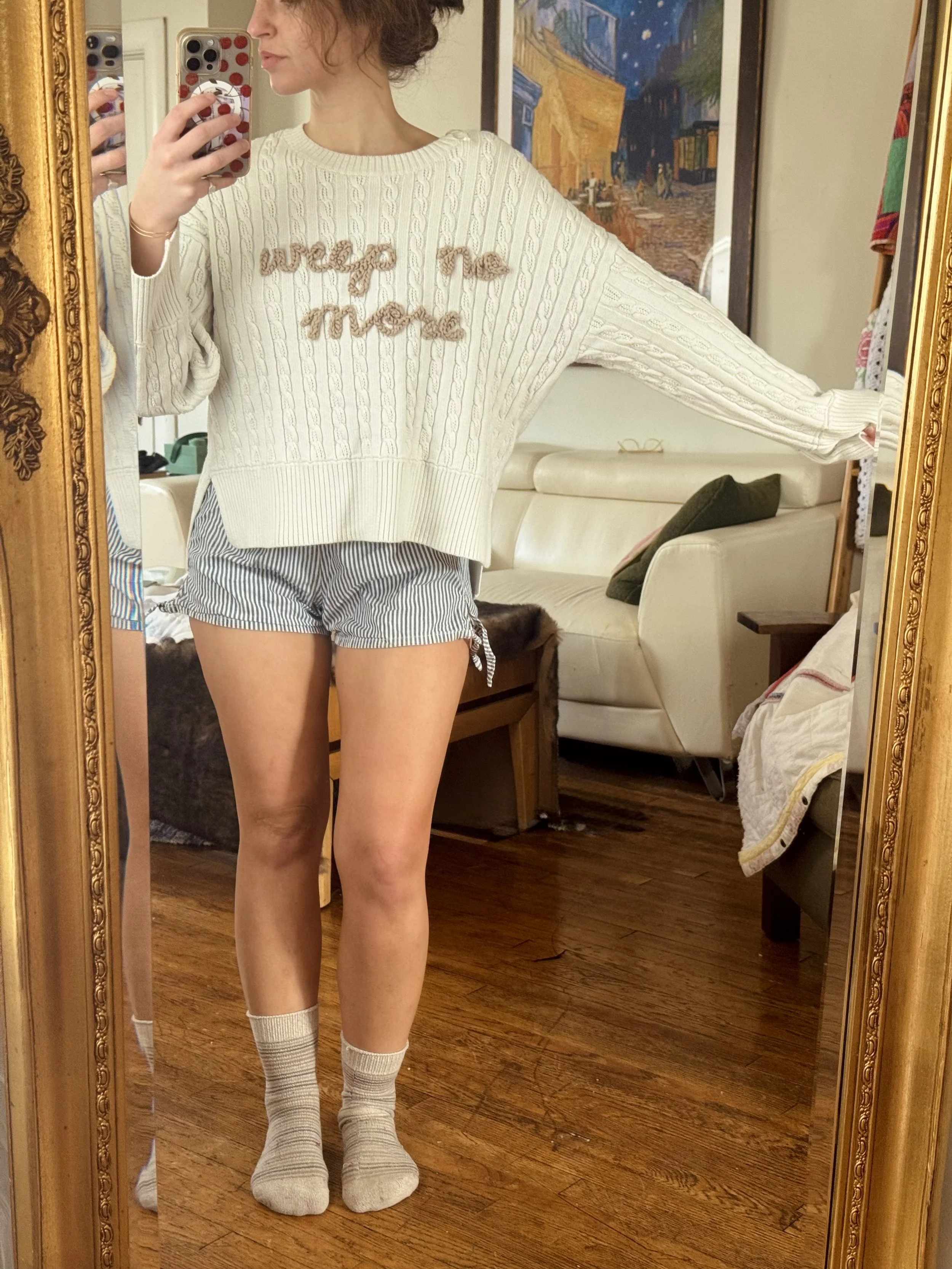 Weep No More’ Cream Cable Knit Sweater • (XL)