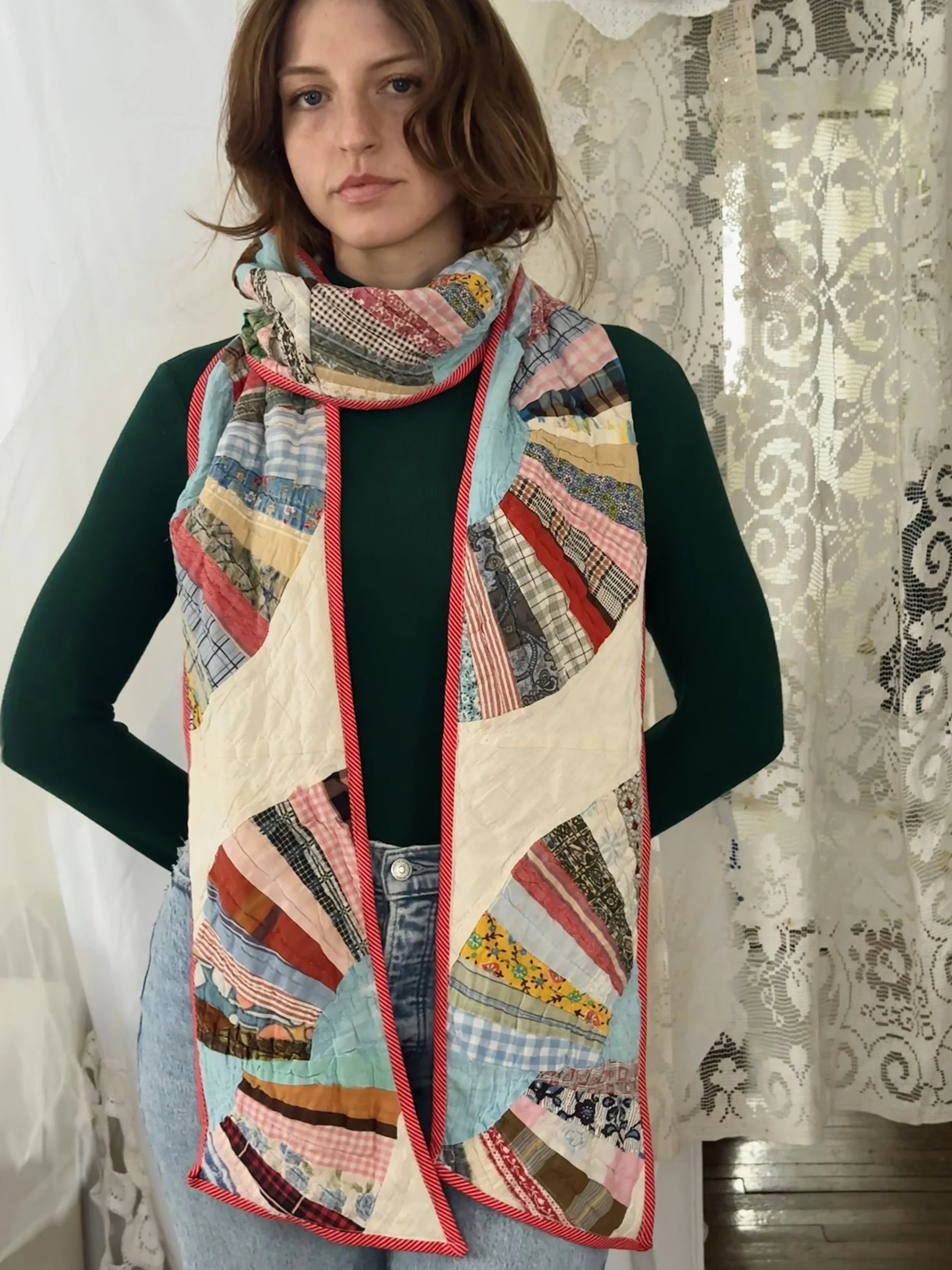 1920s Fan Quilt Scarf