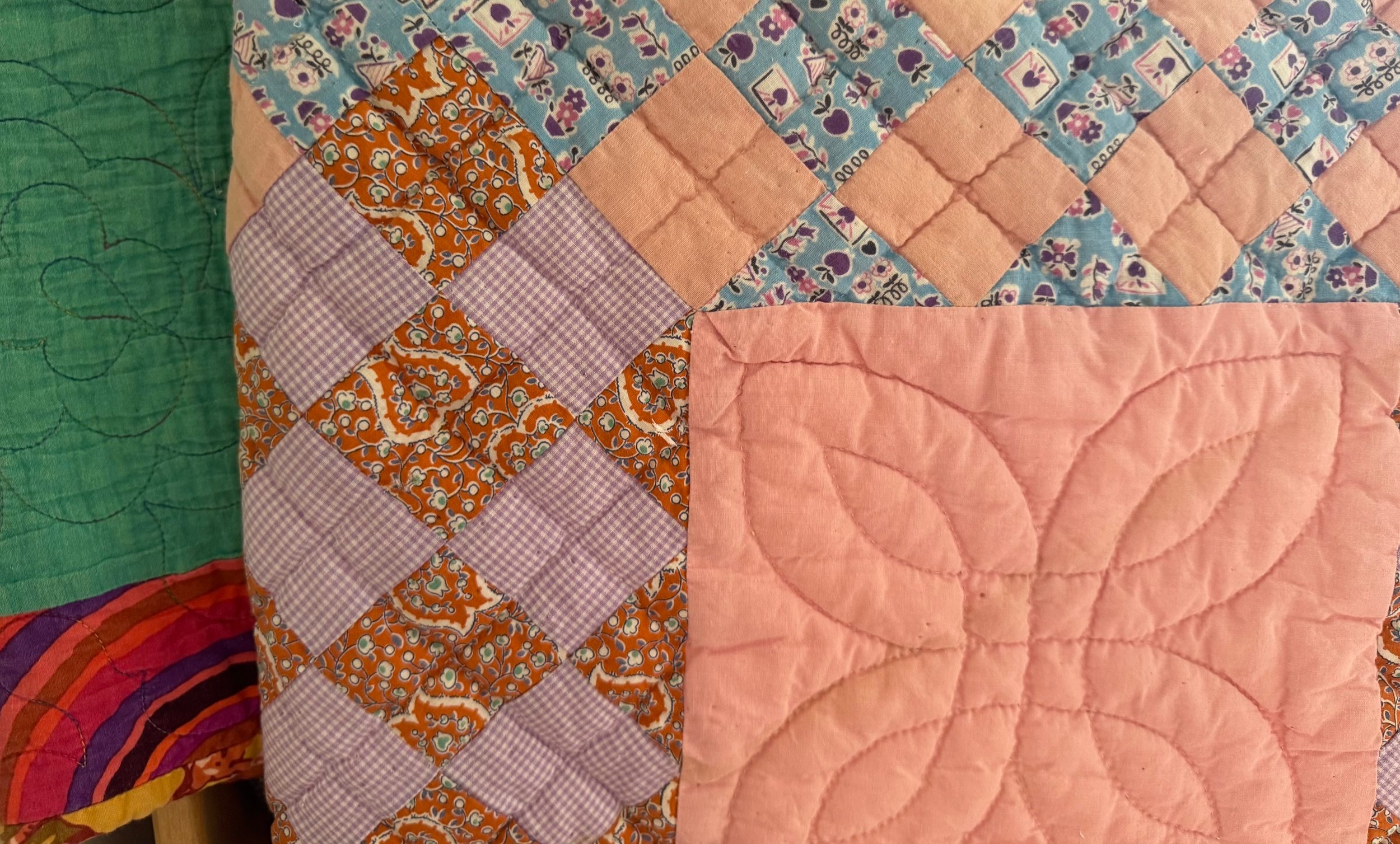 Pink vintage quilt