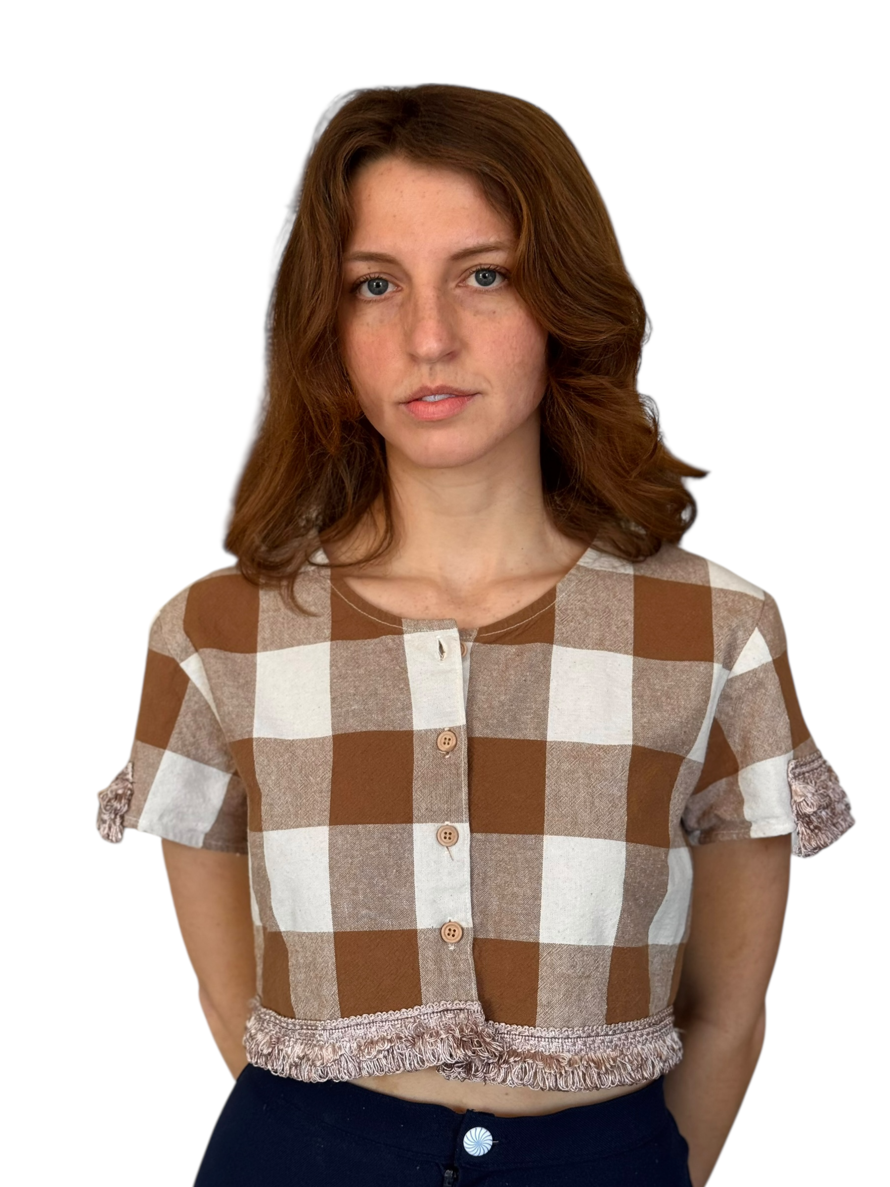 Milk Chocolate Gingham Crop • (M)