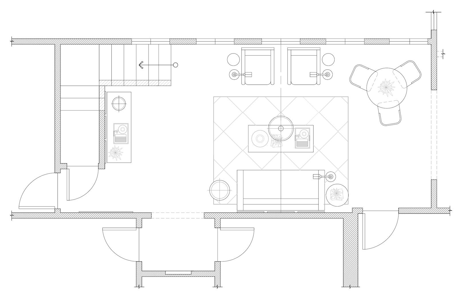 pass-through living room layout