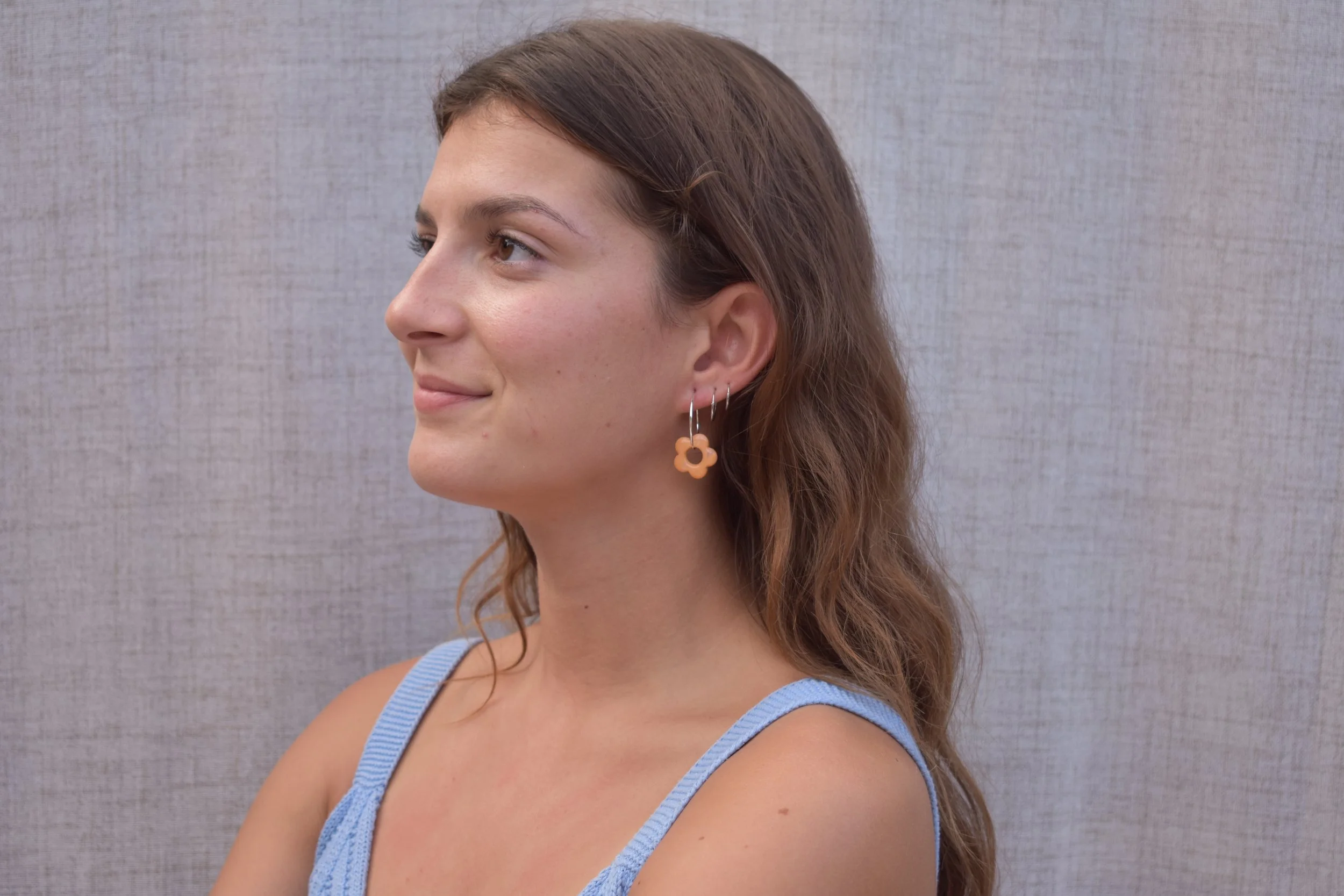 Flower Hoops in Sunset