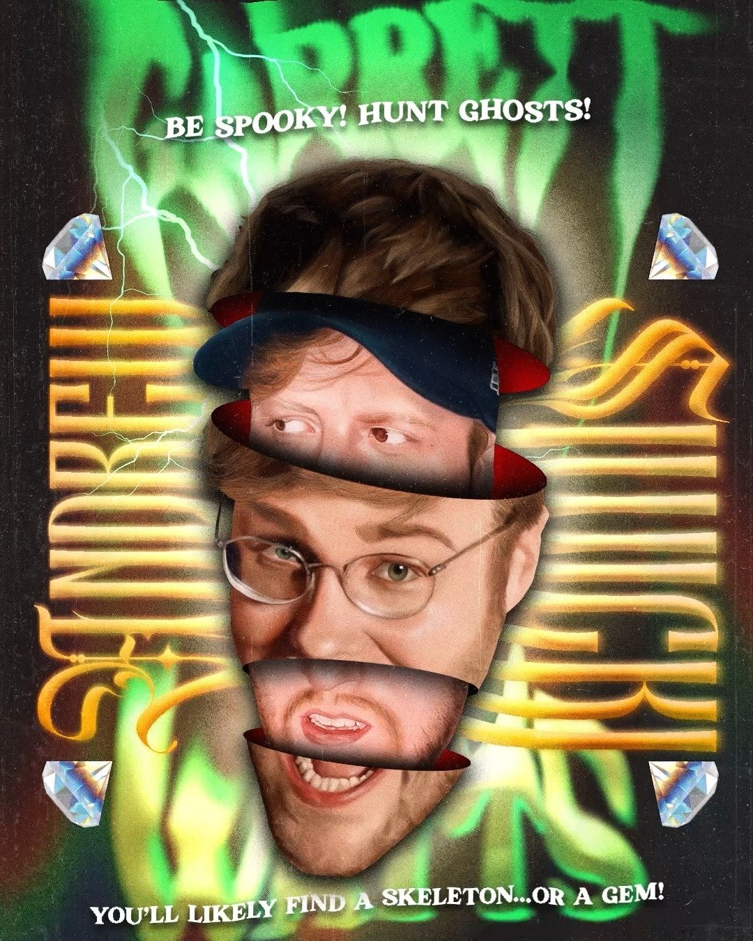 To my favorite YouTube spooky boys @garrett_watts and @andrewsiwicki 💚👻 Hope you like these posters / animations I did.

Faces were digitally painted, along with some various hand drawn doodles. The rest is graphic design and photoshop magic ✨

#di