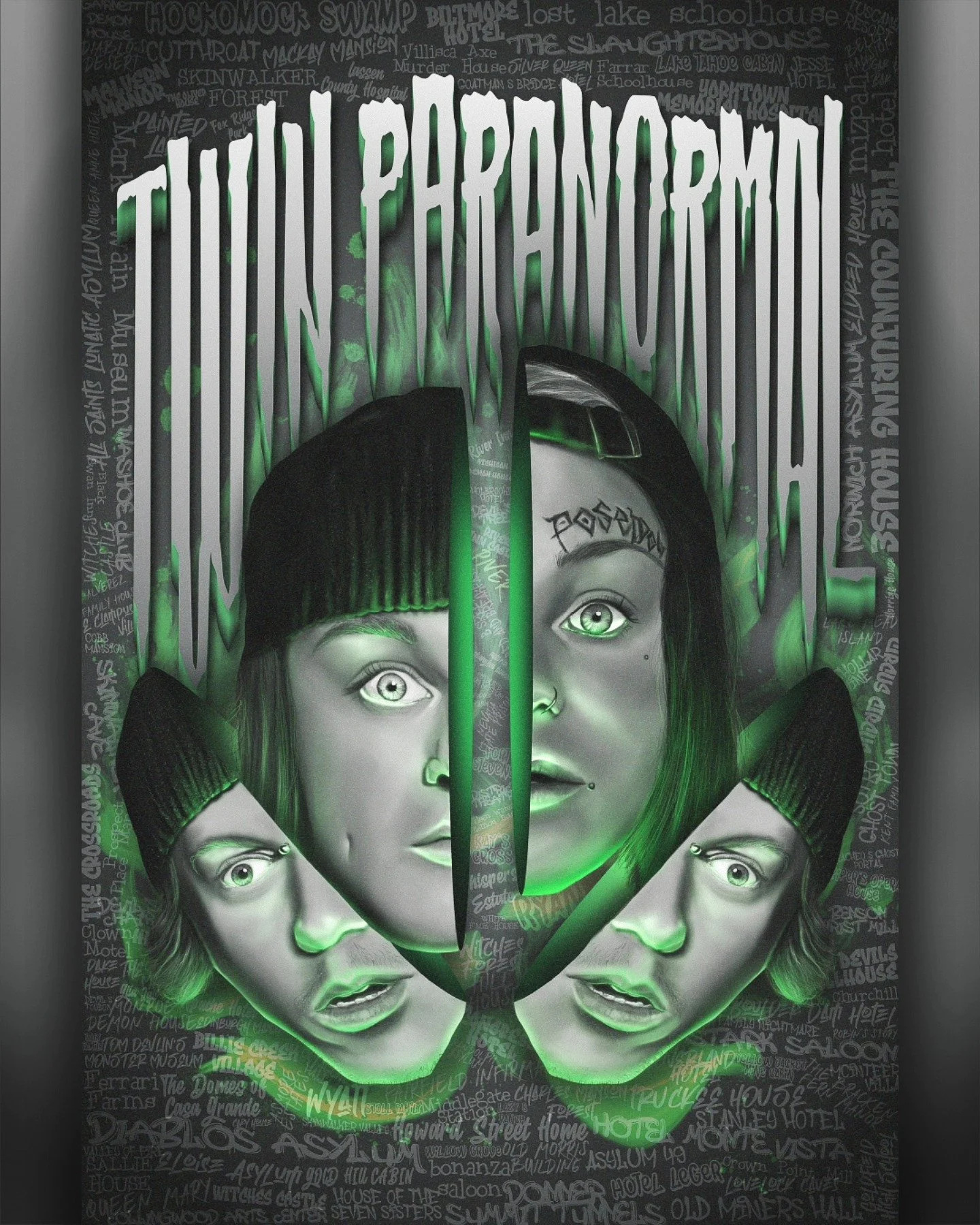 New (unofficial) poster design for one of my favorite paranormal groups @twinparanormal 👻 🎨 Congrats on hitting 1 million subscribers 🥳

The faces of @wolfrees @riverghostrees and @wyatt_k_hausman were digitally painted in #procreate and the rest 