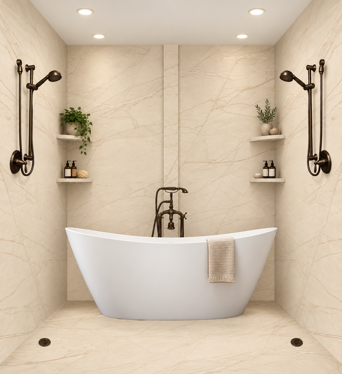 Dusty Ridge tub and shower wet wall rendering