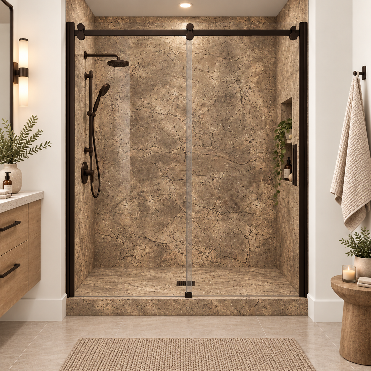Toasted Almond shower rendering