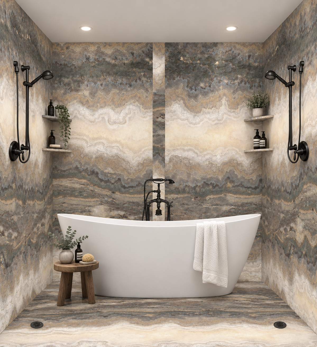 Ambrosia shower and tub wet room rendering