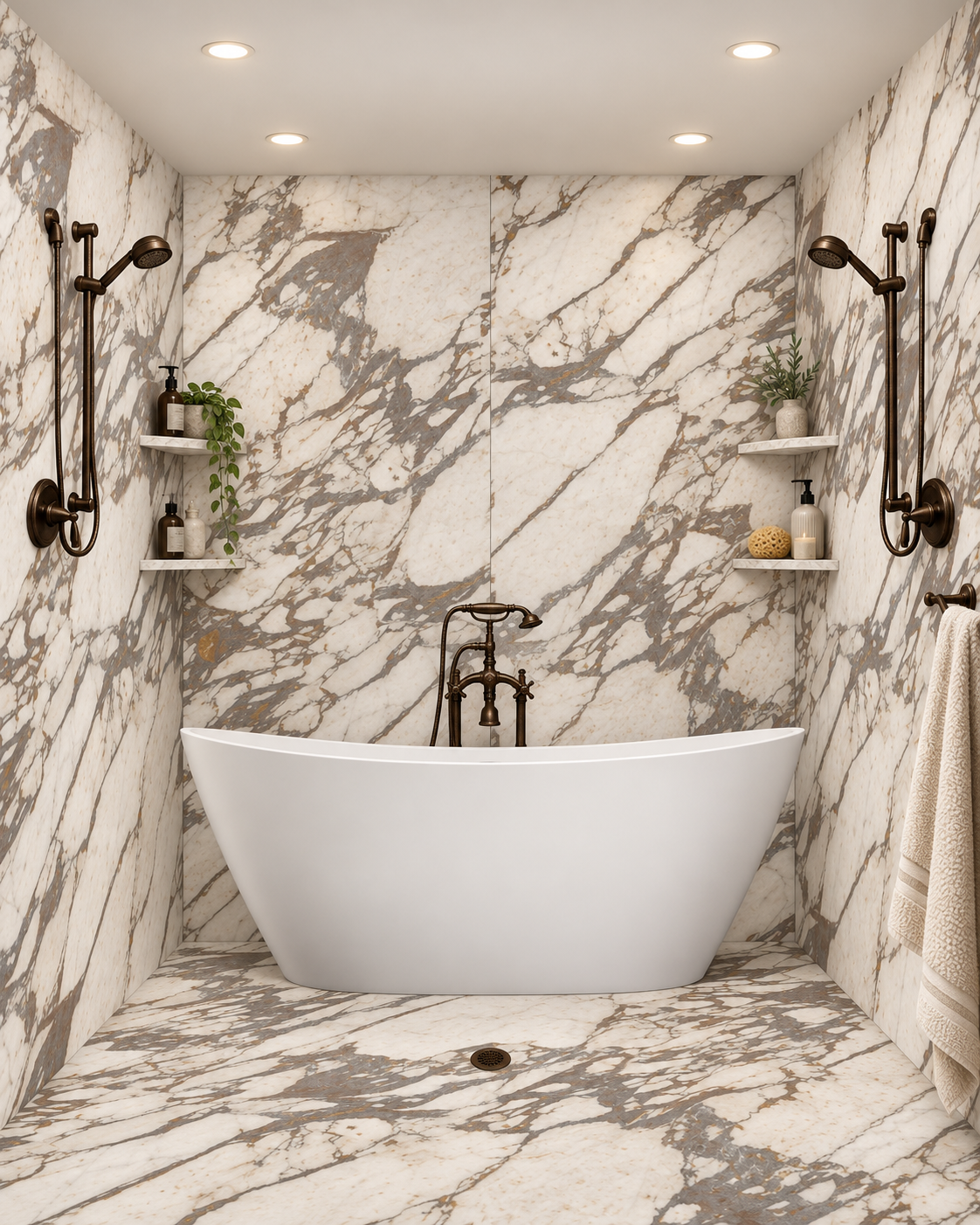 Florence tub and shower wet room rendering