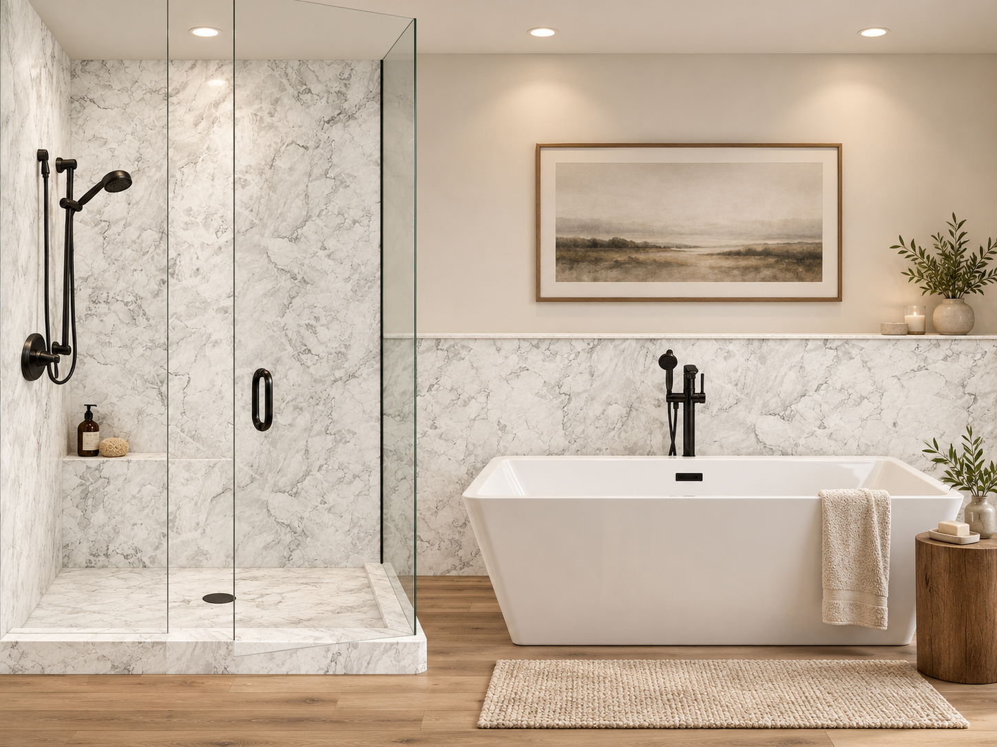 Palmer 2 wall shower and wainscot rendering