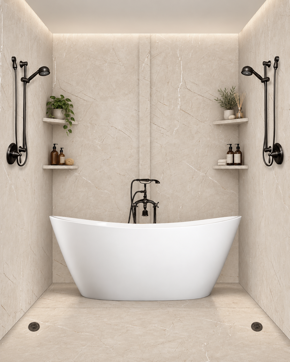 Sedona tub and shower wet room rendering