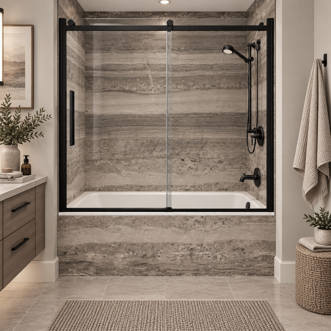 Stratus Brown tub surround rendering