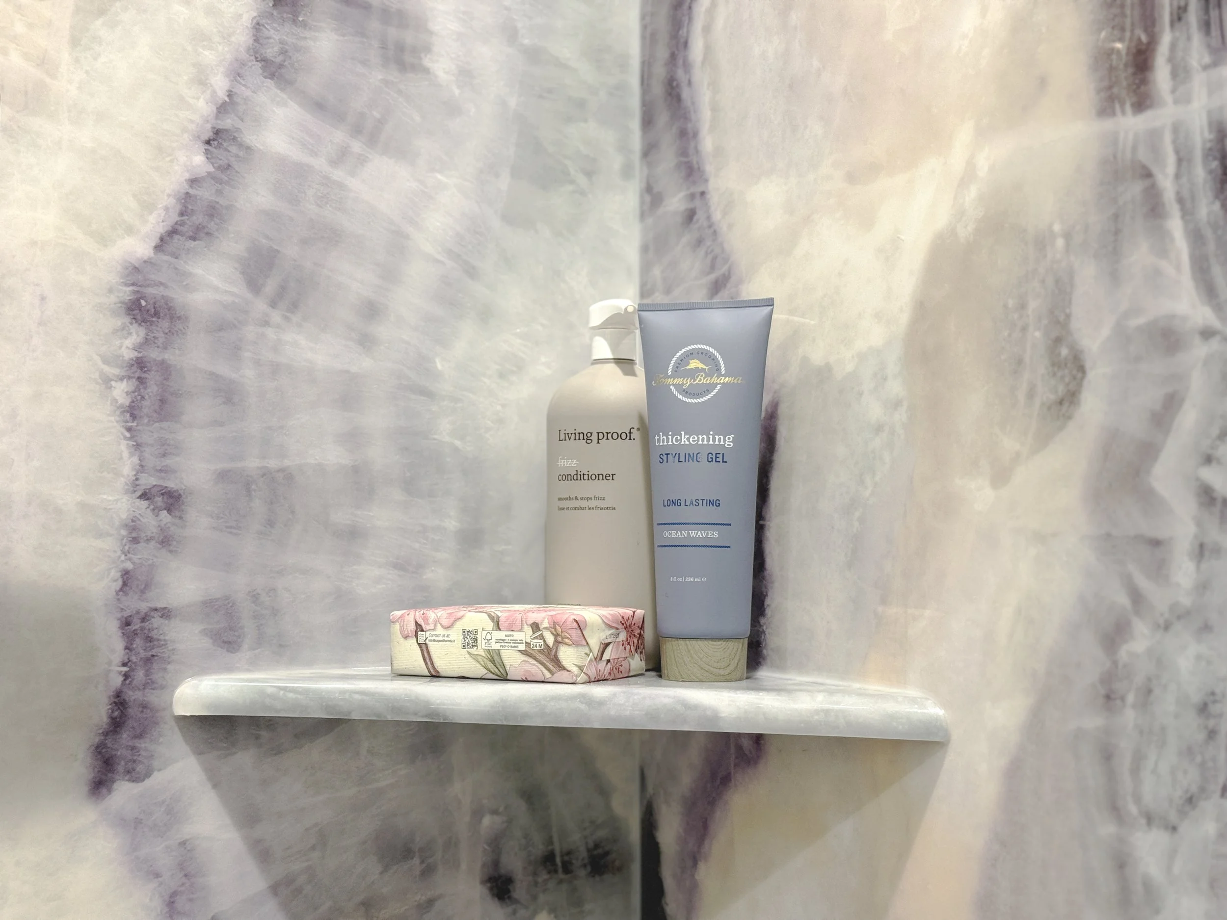 Amethyst shampoo shelf