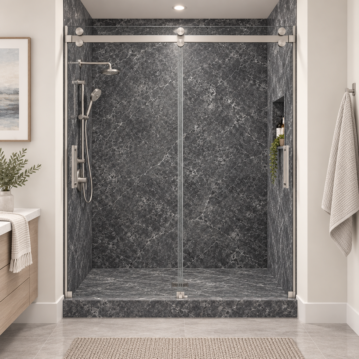 Milano Nero shower rendering