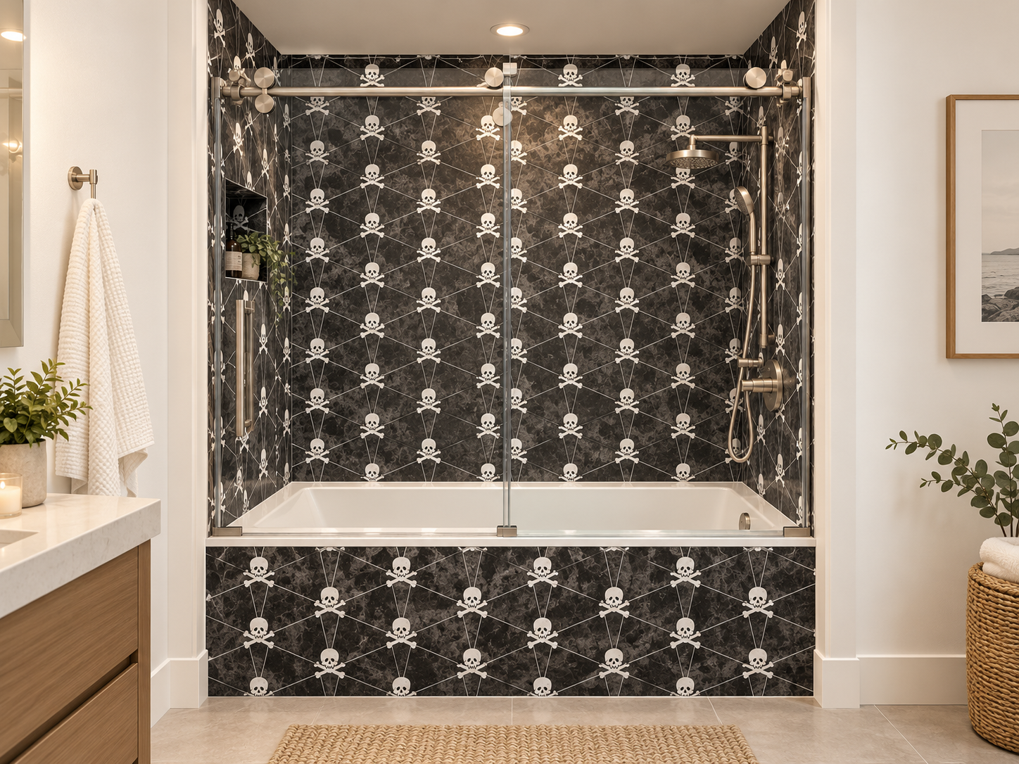 Obsidian Skull Tub Surround Rendering