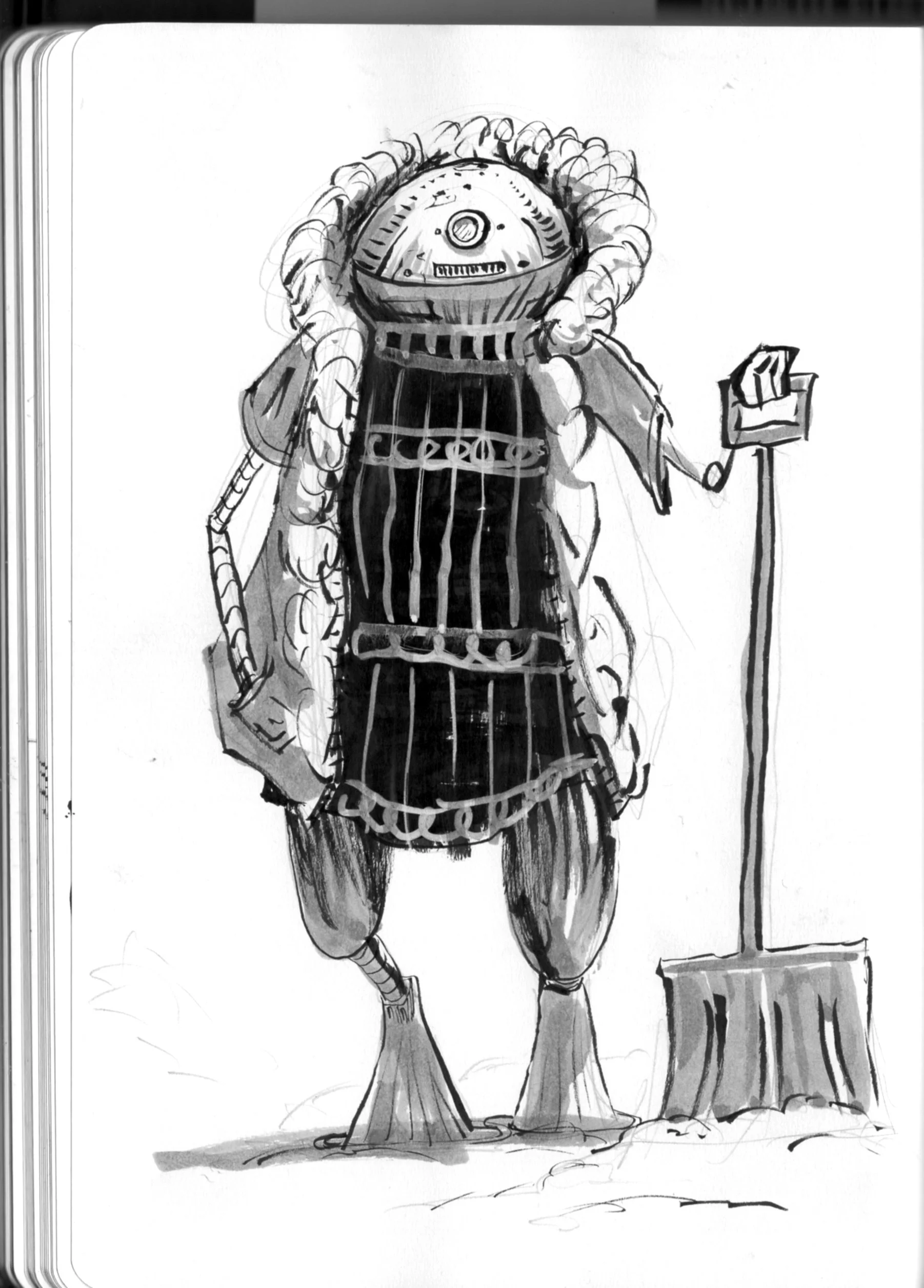 Ah, this dude right here, I love it! the head design resembles my drawing The Ripper, but with the vibe of this dude, I'm going to make him a relative of 402. so that means we will meet this guy eventually in TpT. 