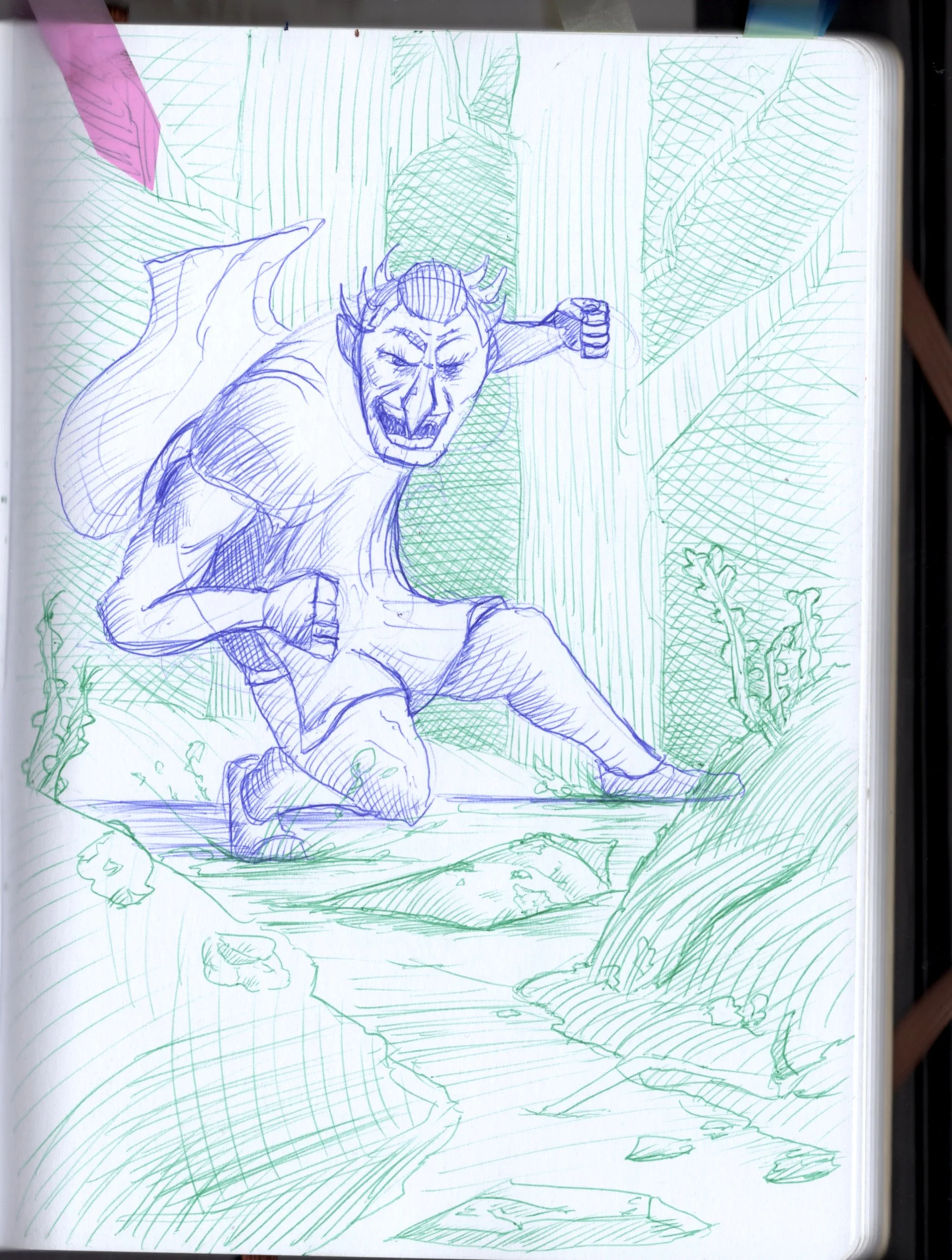 I was doodling in the studio one day and Lucas my son started throwing out ideas, well this is what came out. I'm surprised we didn't have any monsters in it, he absolutely loves anything monster related. 