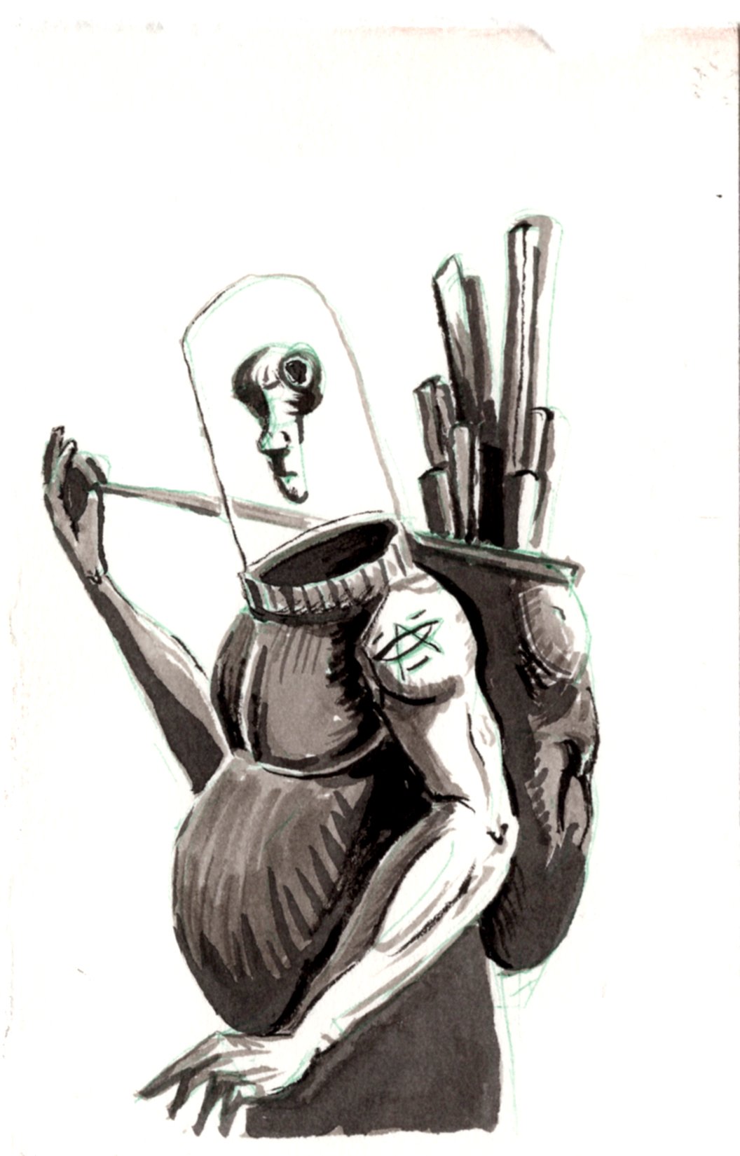 This drawing overall is not the best, but why I'm bringing it here is it feels very similar to Mike Mignola, which I think is awesome. 