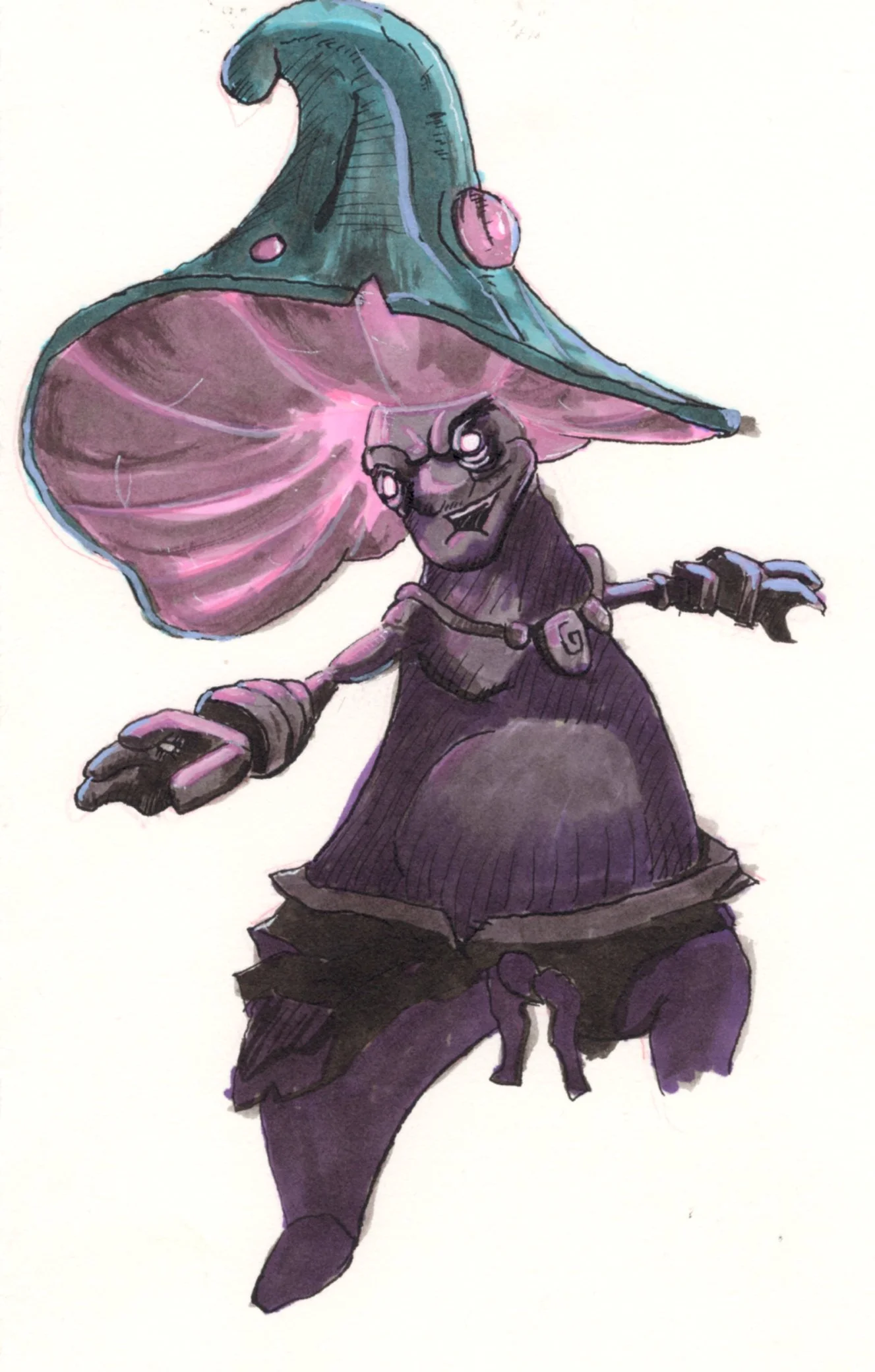 This was a study from an illustration in the Hearthstone Art Book, the first one. I was experimenting with using alcohol markers over the ink wash. it works fairly well, just don't make the ink wash value to dark! 