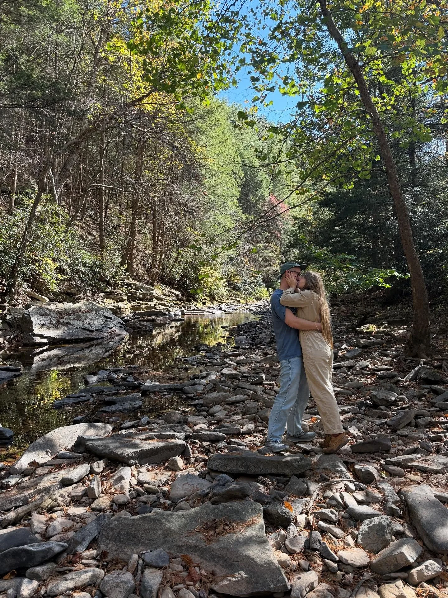 I love this girl. Crisp, early fall morning in the mountains with my baby 🍁🍃