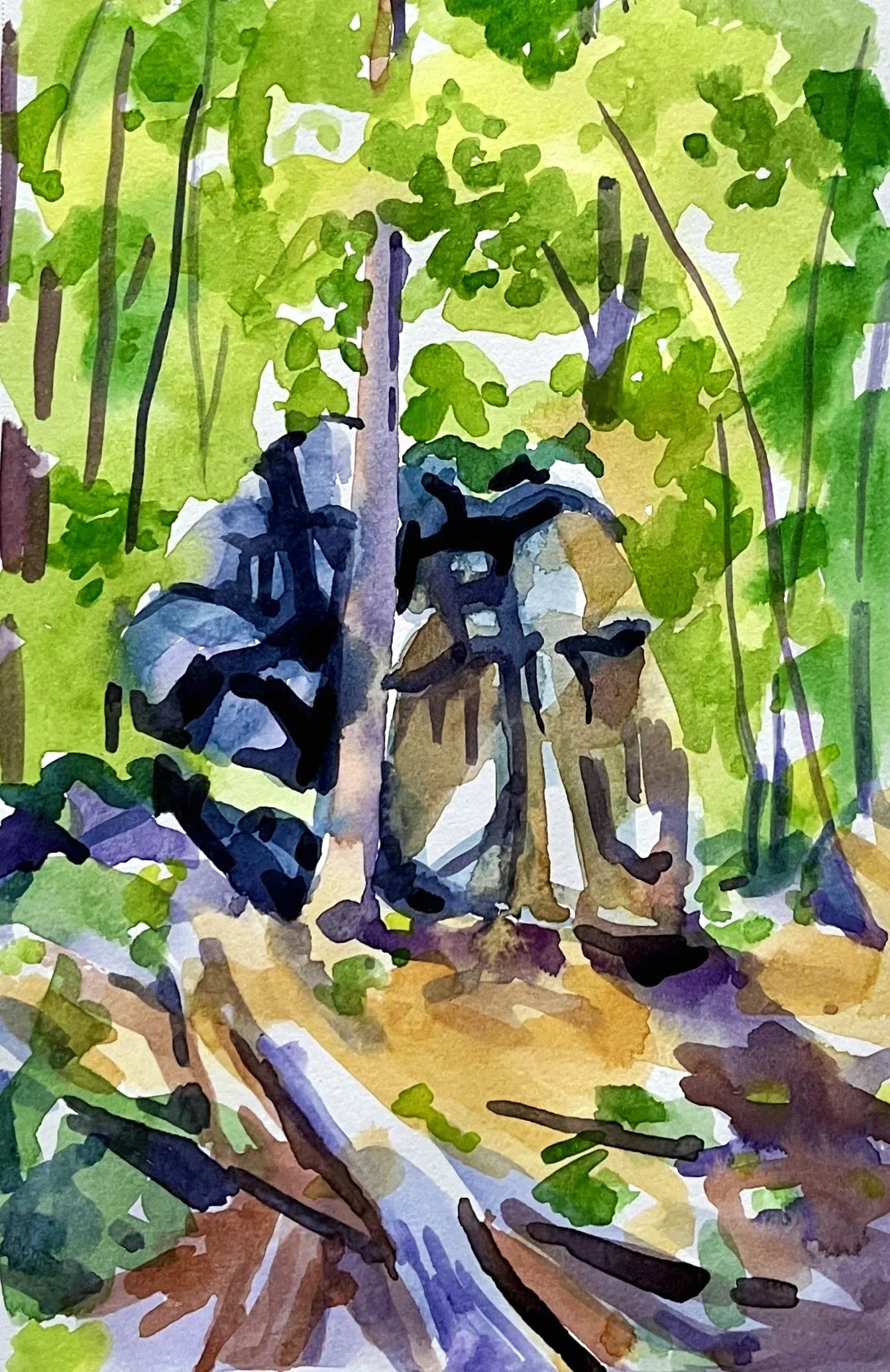 Rock, 6"x4", watercolor