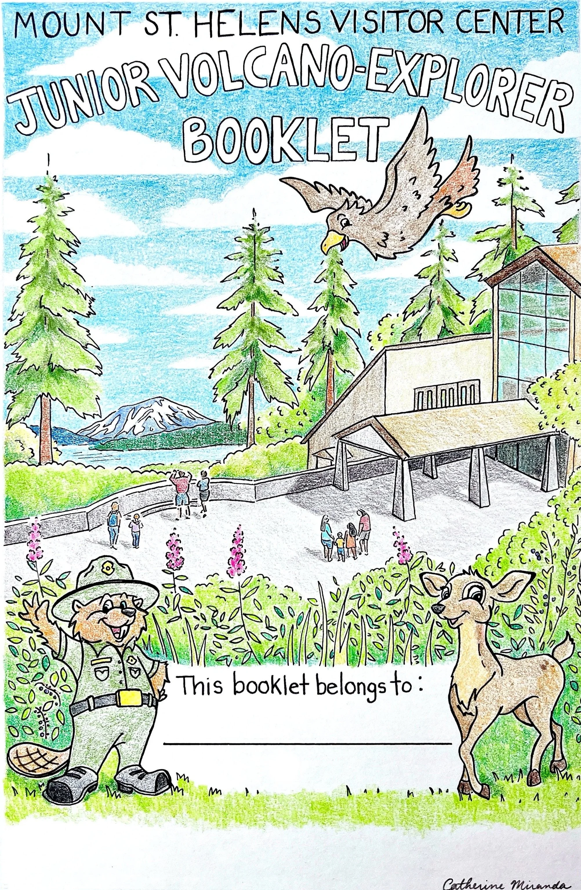 Junior Volcano Explorer Cover; 8.5"x5.5" pen and colored pencil 