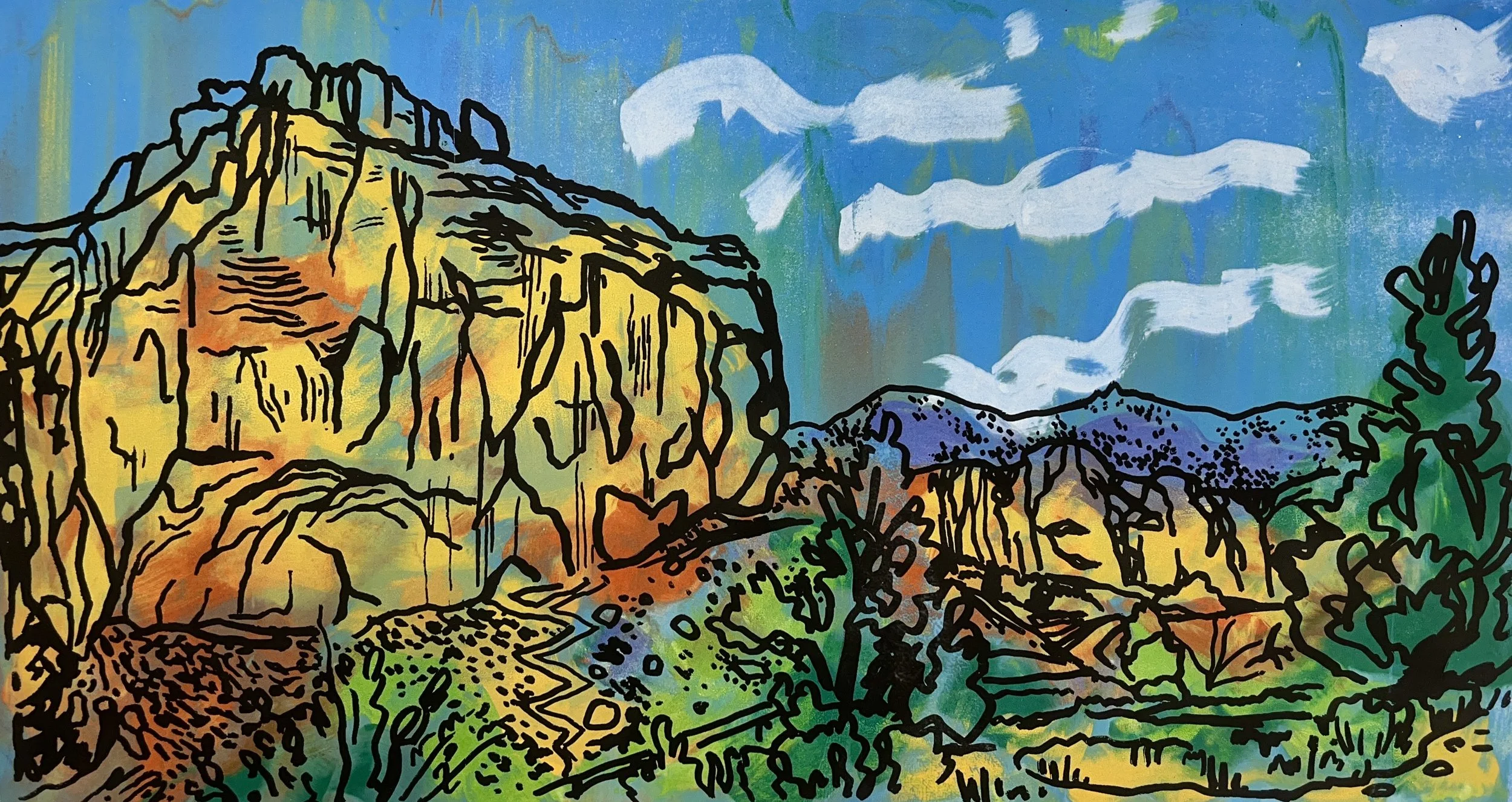 Smith Rock, 8"x14", silkscreen 