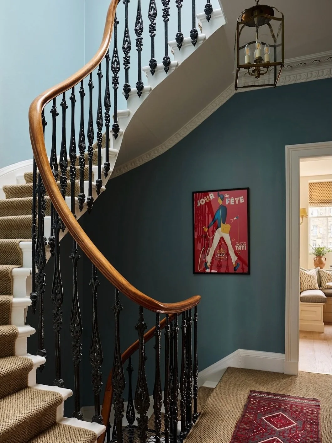 The hall &amp; snug from our Stockbridge project painted in @farrowandball Sardine. 📸 @boz_gagovski #interiordesign