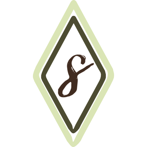 Stylized logo with a diamond shape, featuring an abstract design in the center.