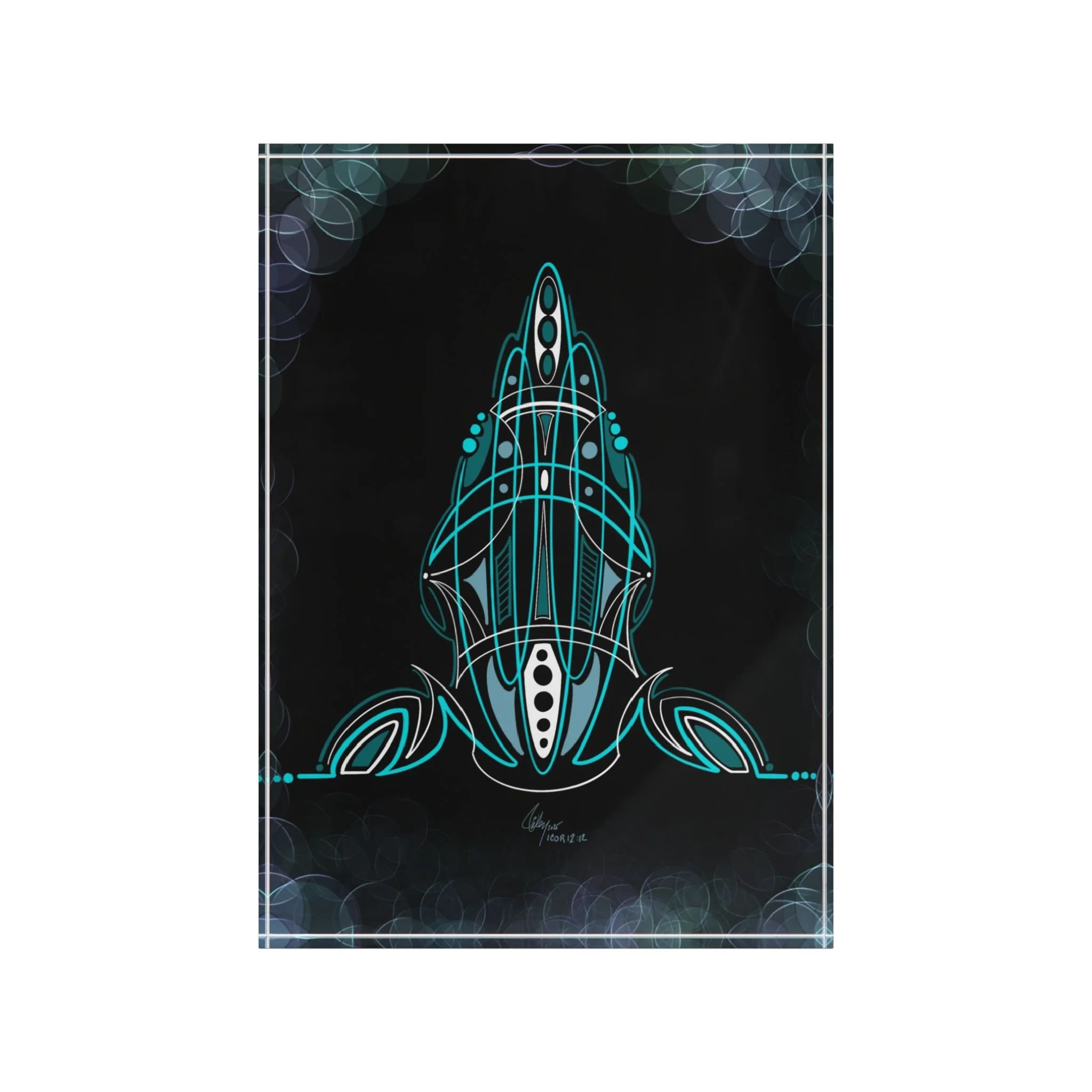 Canvas Print – Teal Pinstripe design Wall Décor