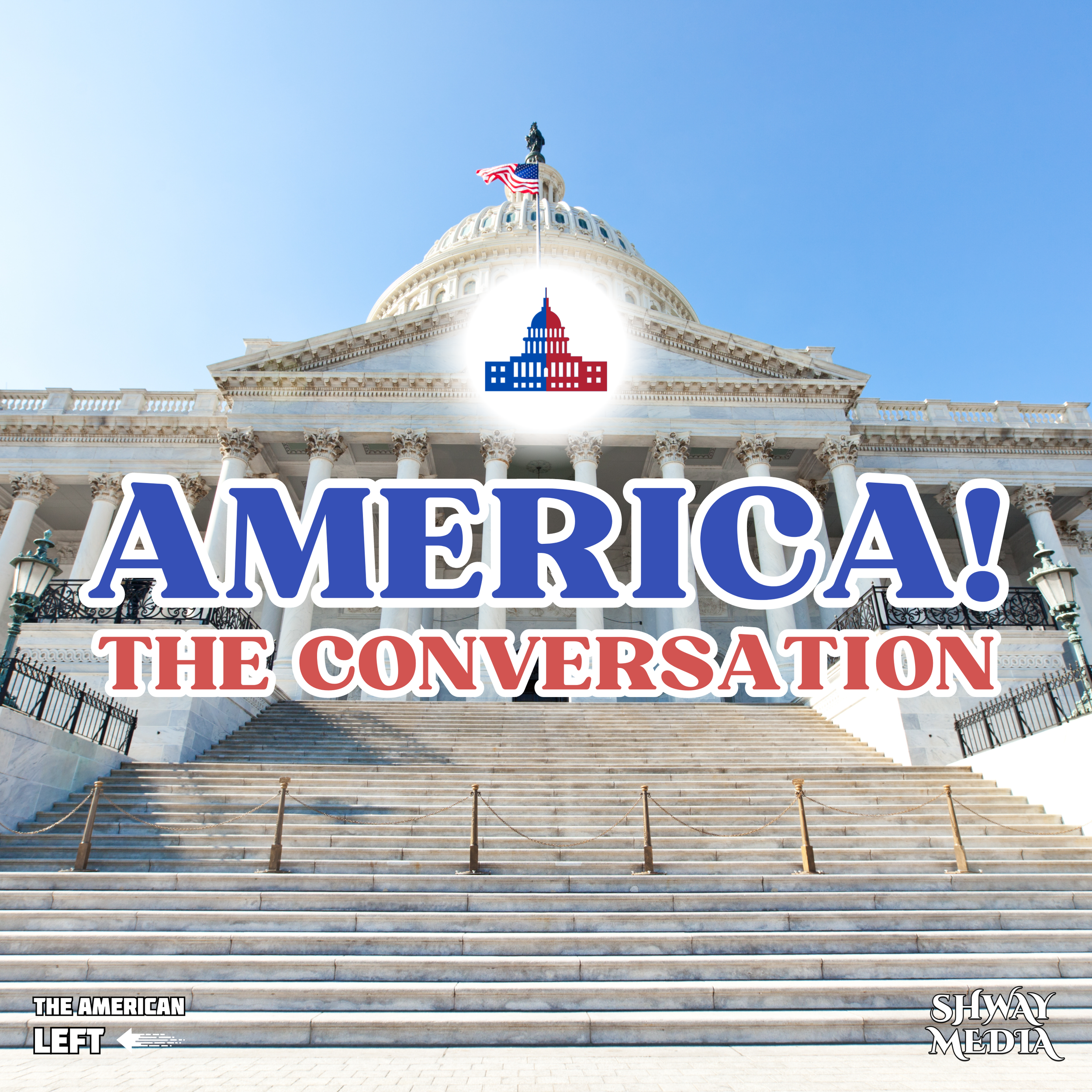 The logo for "America! The Conversation""