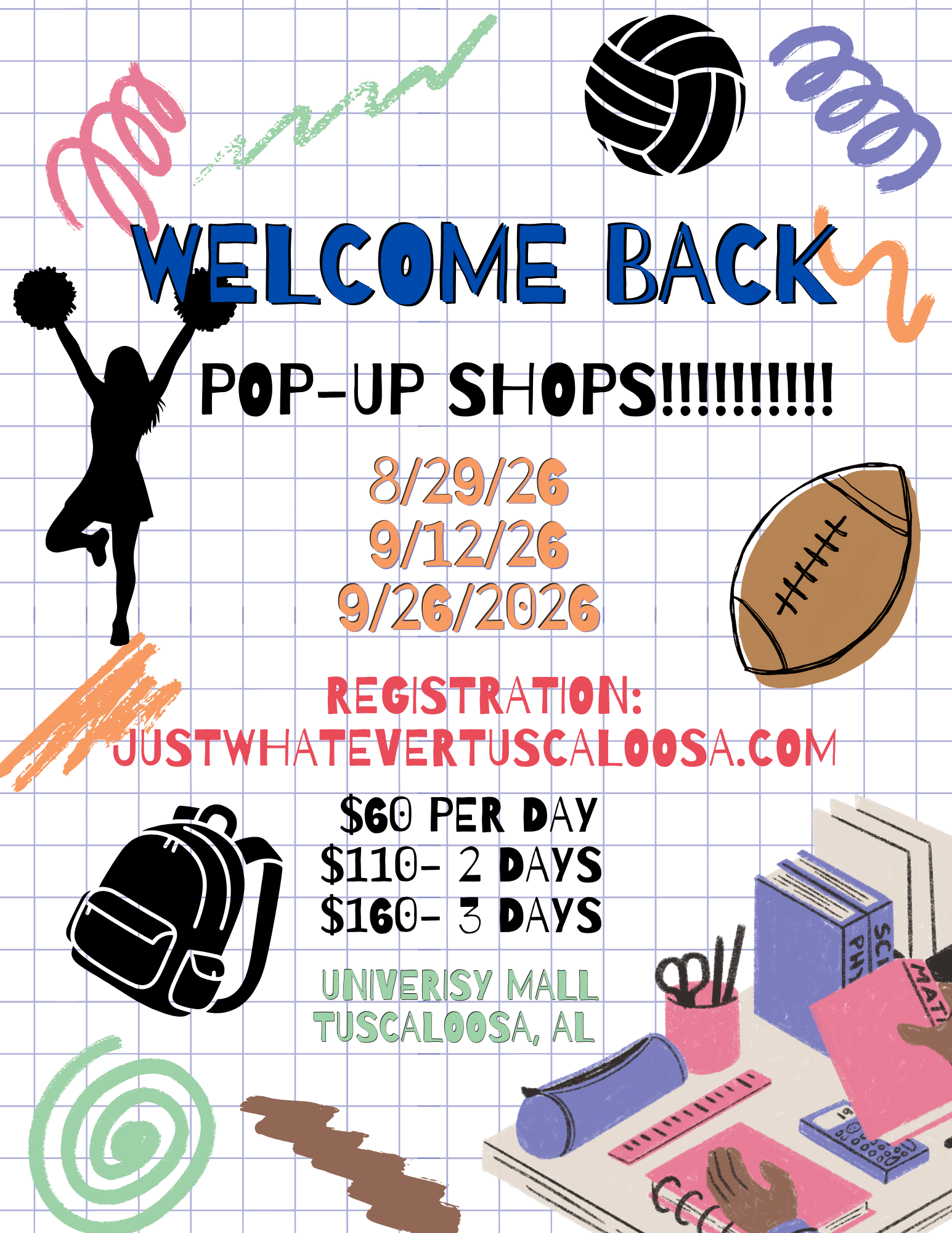 School is back in session, with all things fall right around the corner!! Register today to become a vendor for our fall 2026 pop-up shops, with the holiday season to follow!! As always, we can't wait to see you there!