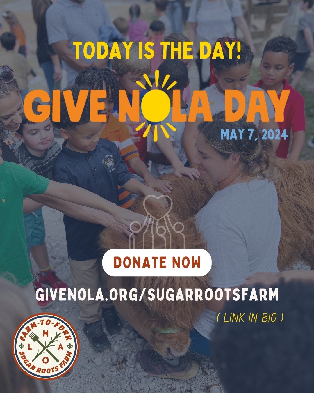 🌻Hi, Friends of Sugar Roots Farm!🌻
GiveNOLA Day is TODAY! Please visit the LINK IN BIO to donate and help keep your friendly neighborhood farm and all that we stand for going strong!

WHAT WE DO
Our mission is to cultivate a community where all can