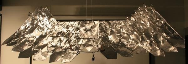 Life size angel wings made out of steel.