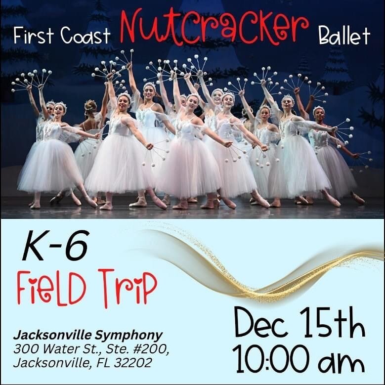 Reminder that field trip forms and money for our school wide field trip to see the Nutcracker are due next Wednesday, November 15th! Please see Class Dojo for additional details and information. Thank you!